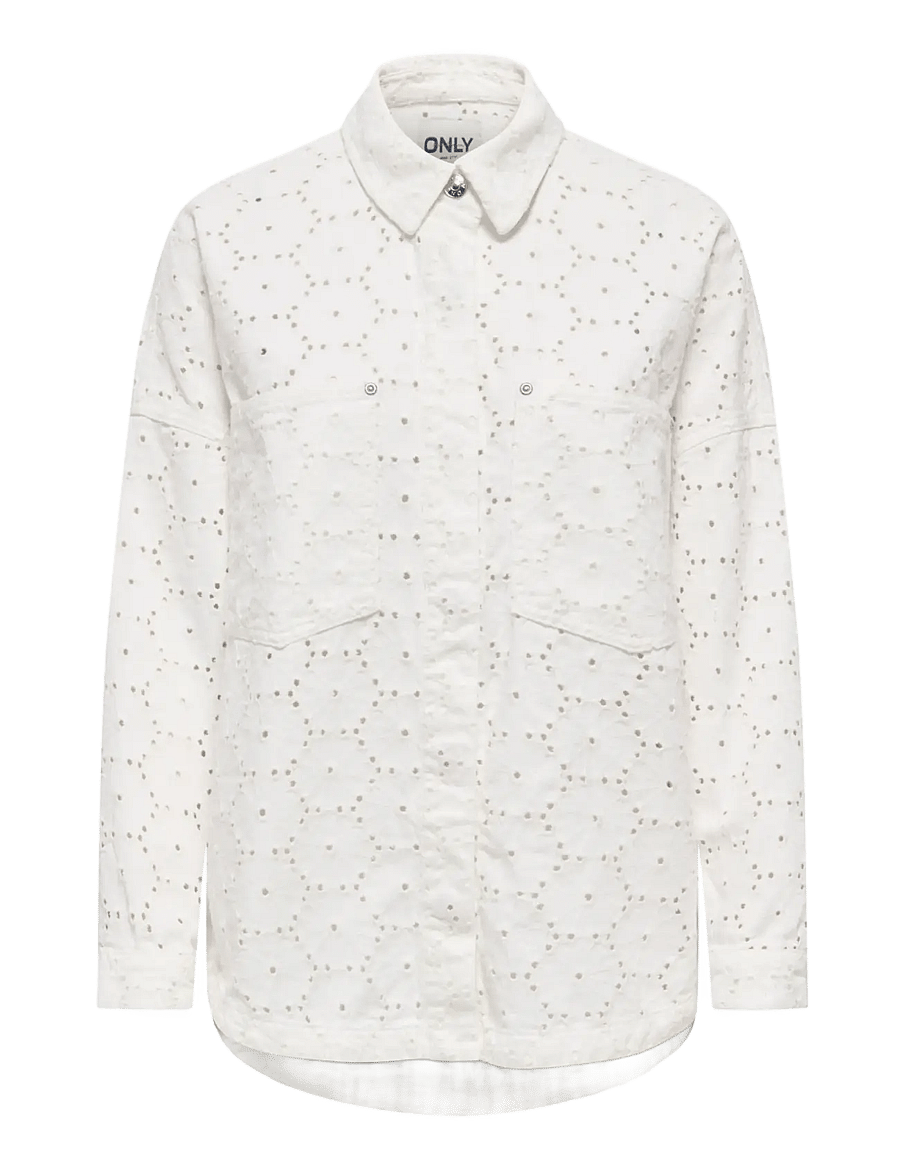 ONLY - ONLJANINE-FIO L/S ANGLAISE SHACKET PNT - tunna jackor - bright white - 0