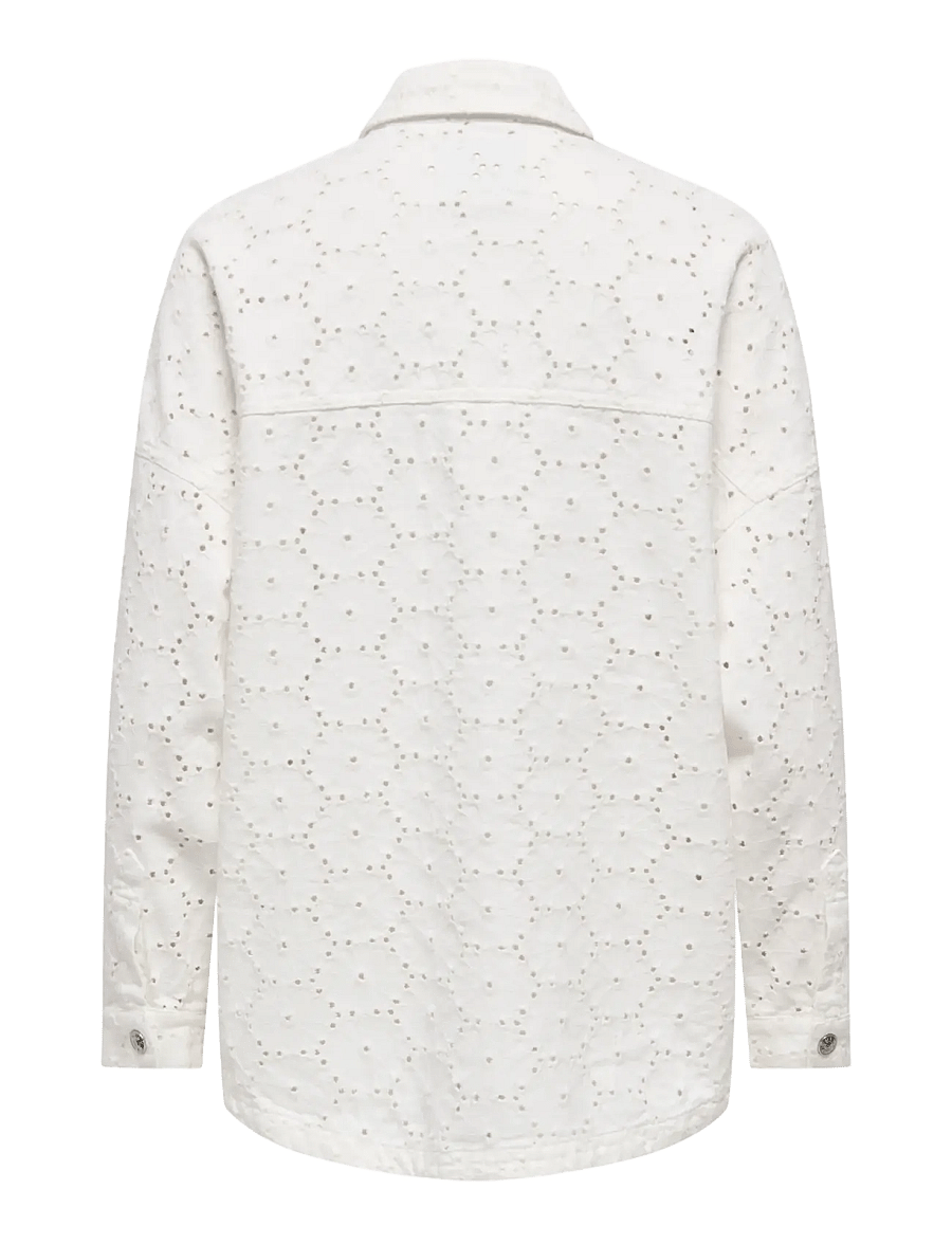 ONLY - ONLJANINE-FIO L/S ANGLAISE SHACKET PNT - tunna jackor - bright white - 1