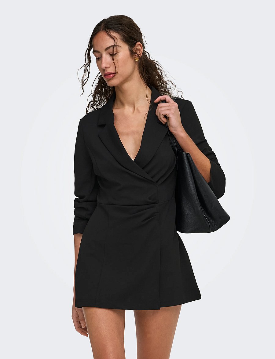 ONLY - ONLGALA LIFE LS WRAP BLAZER PLAYSUIT TLR - black - 0