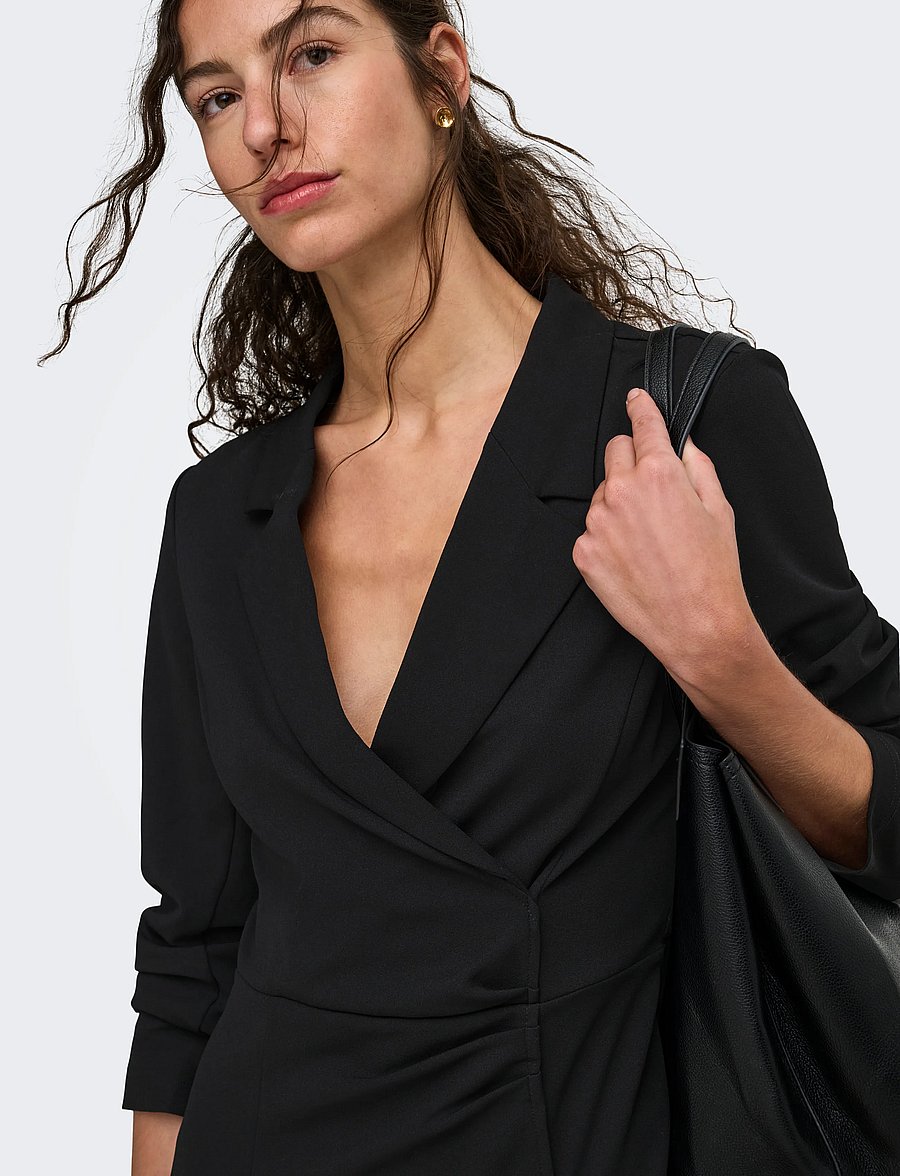 ONLY - ONLGALA LIFE LS WRAP BLAZER PLAYSUIT TLR - black - 5