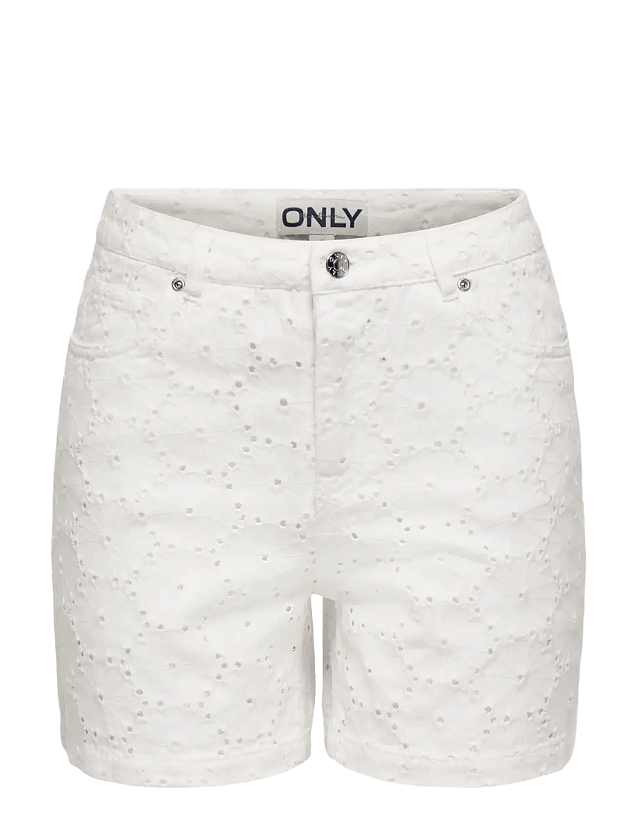 ONLY - ONLPHINE-FIO HW ANGLAISE SHORTS PNT - ikdienas šorti - bright white - 0