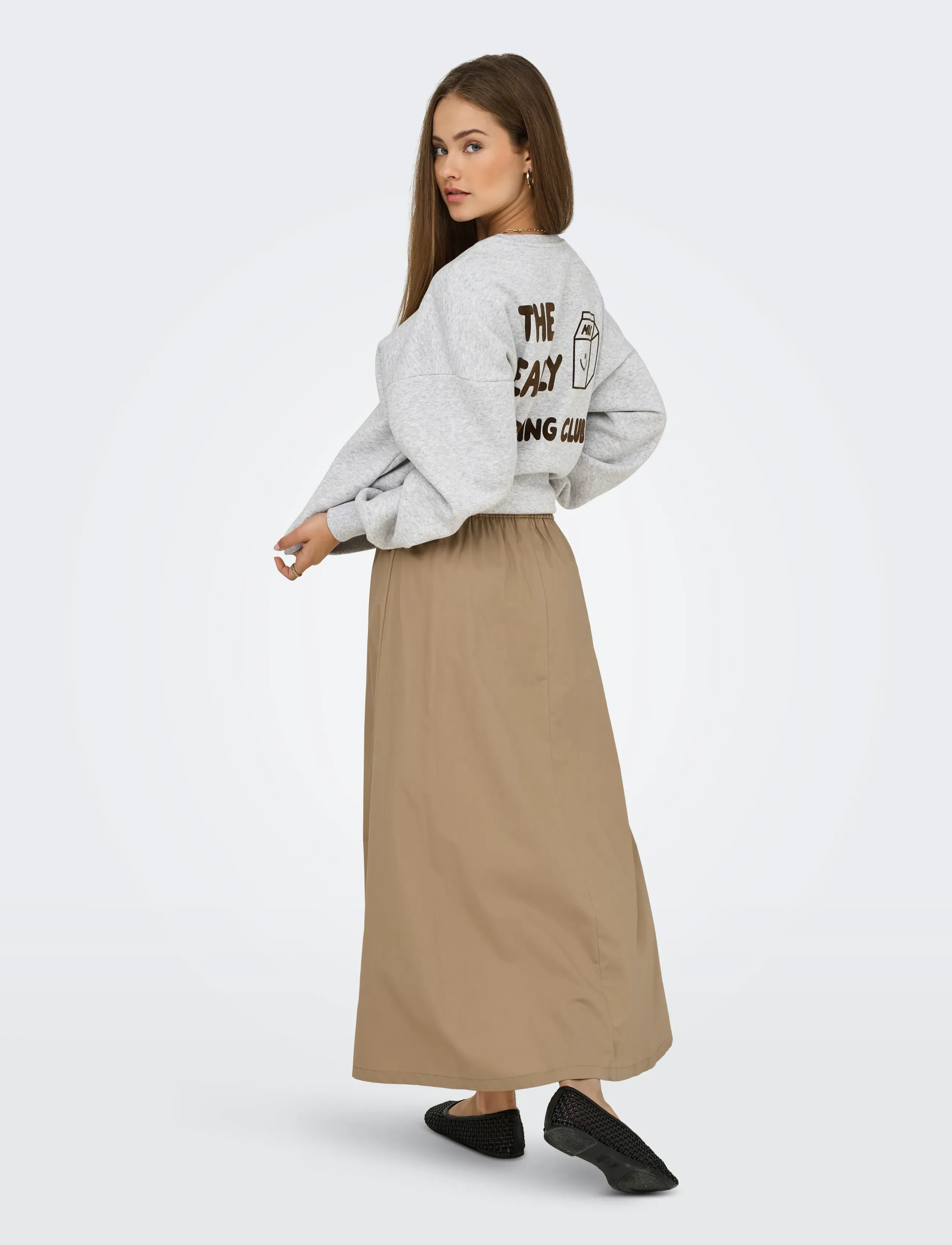 ONLY - ONLANIQA LONG SKIRT EX WVN - tannin - 3