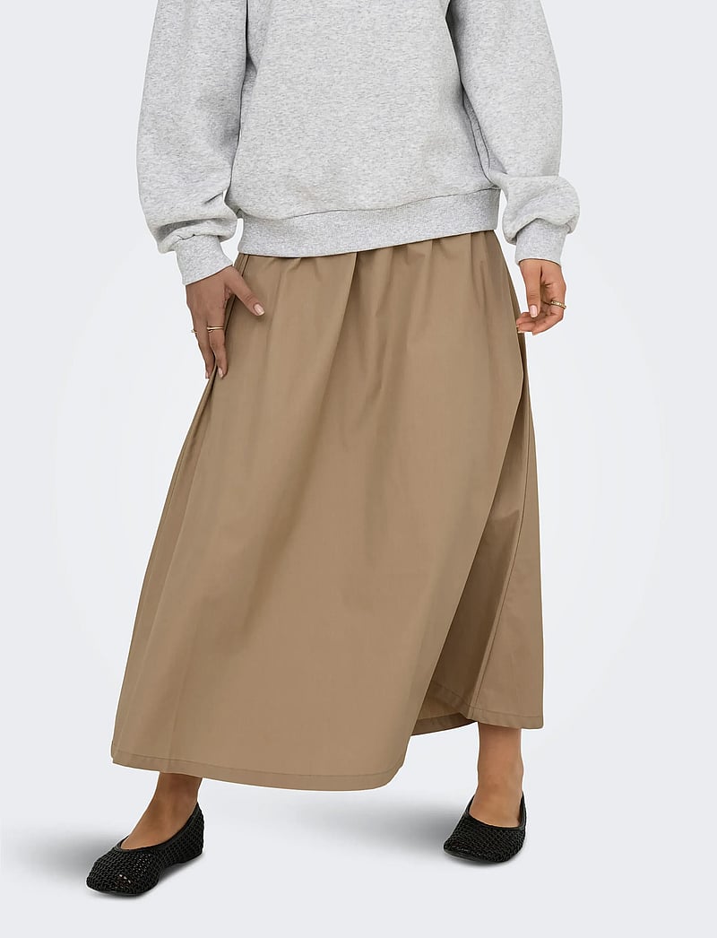 ONLY - ONLANIQA LONG SKIRT EX WVN - maxi röcke - tannin - 4