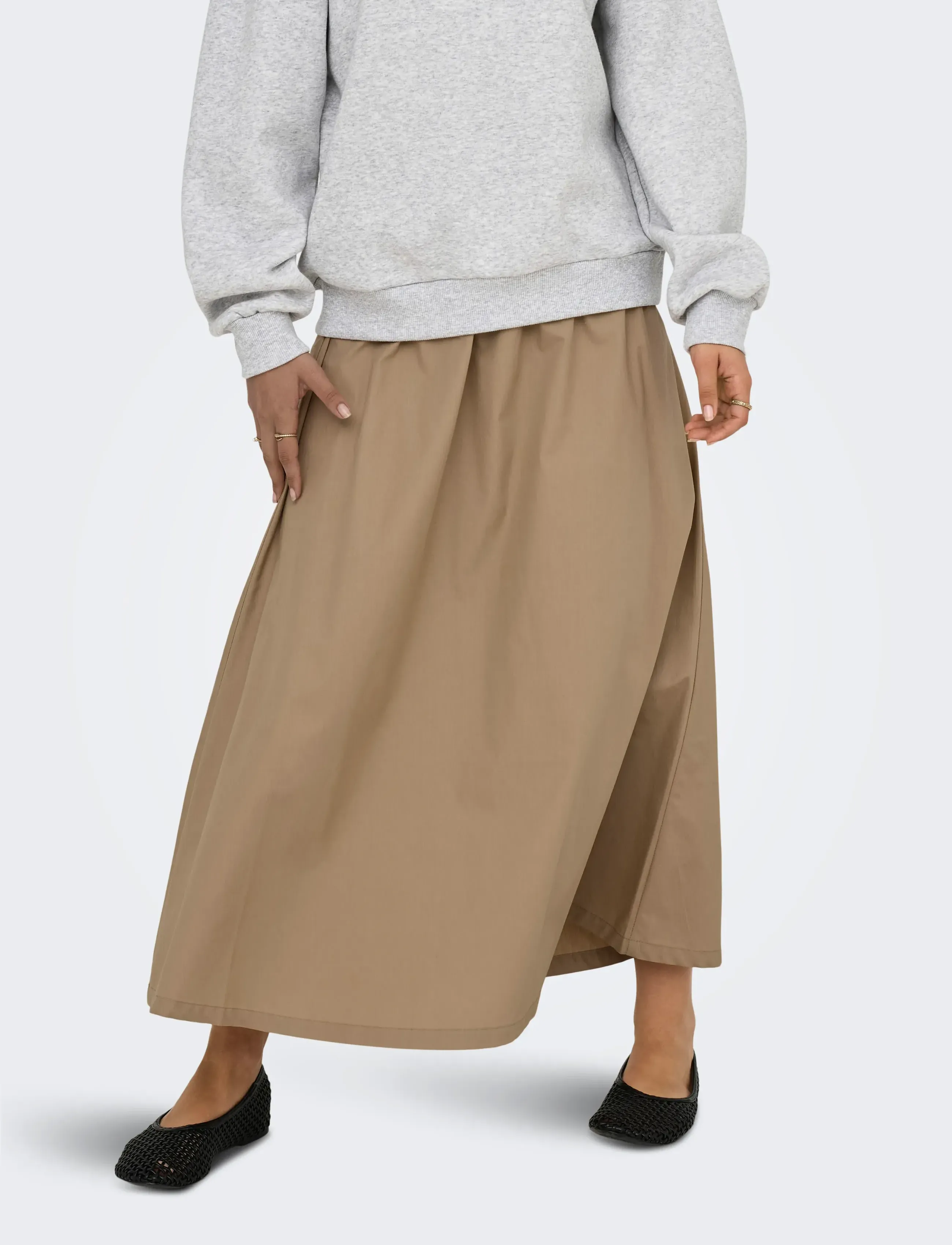 ONLY - ONLANIQA LONG SKIRT EX WVN - tannin - 4
