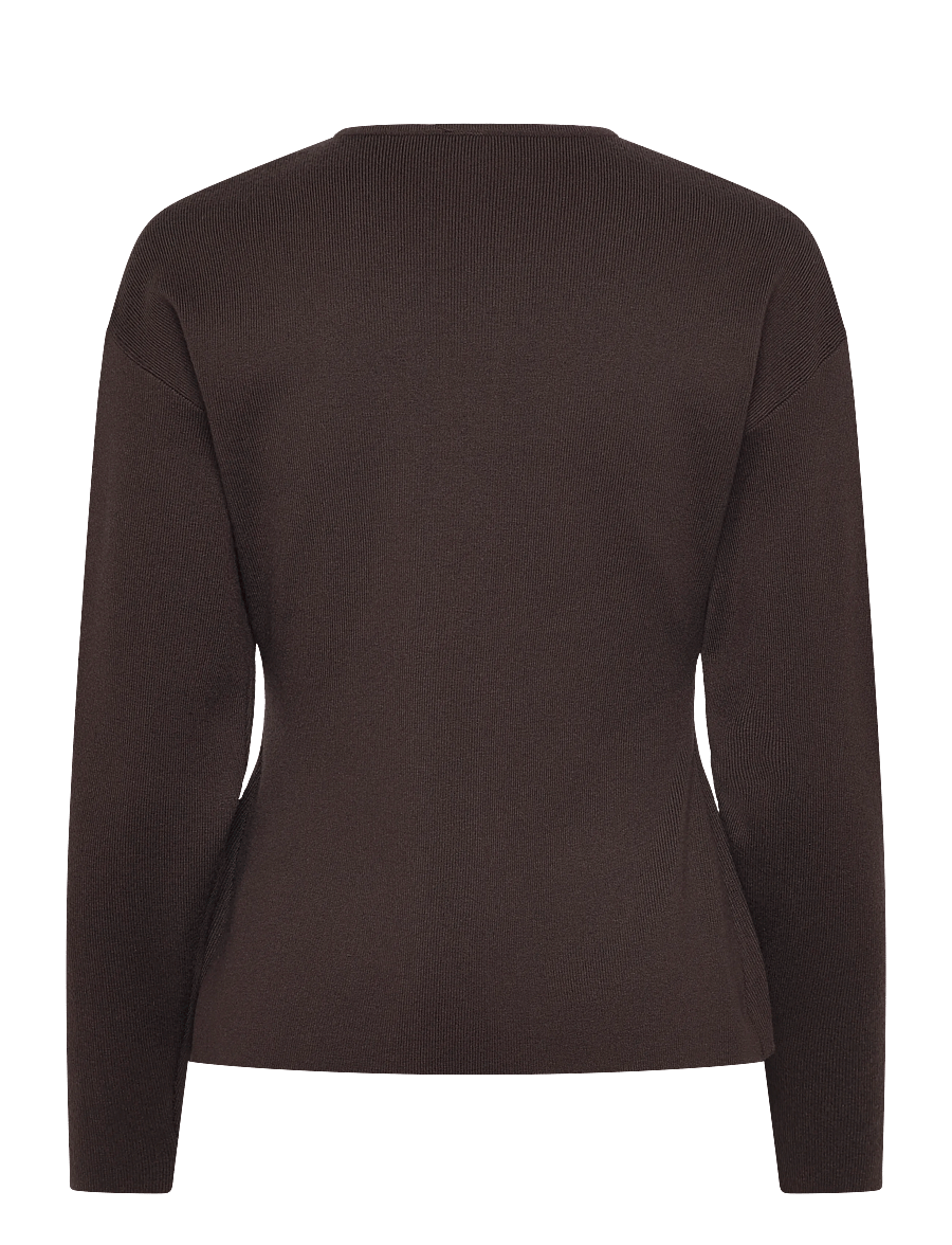 ONLY - ONLLUCY LS O-NECK CARDIGAN KNT NOOS - forårsjakker - chocolate torte - 2