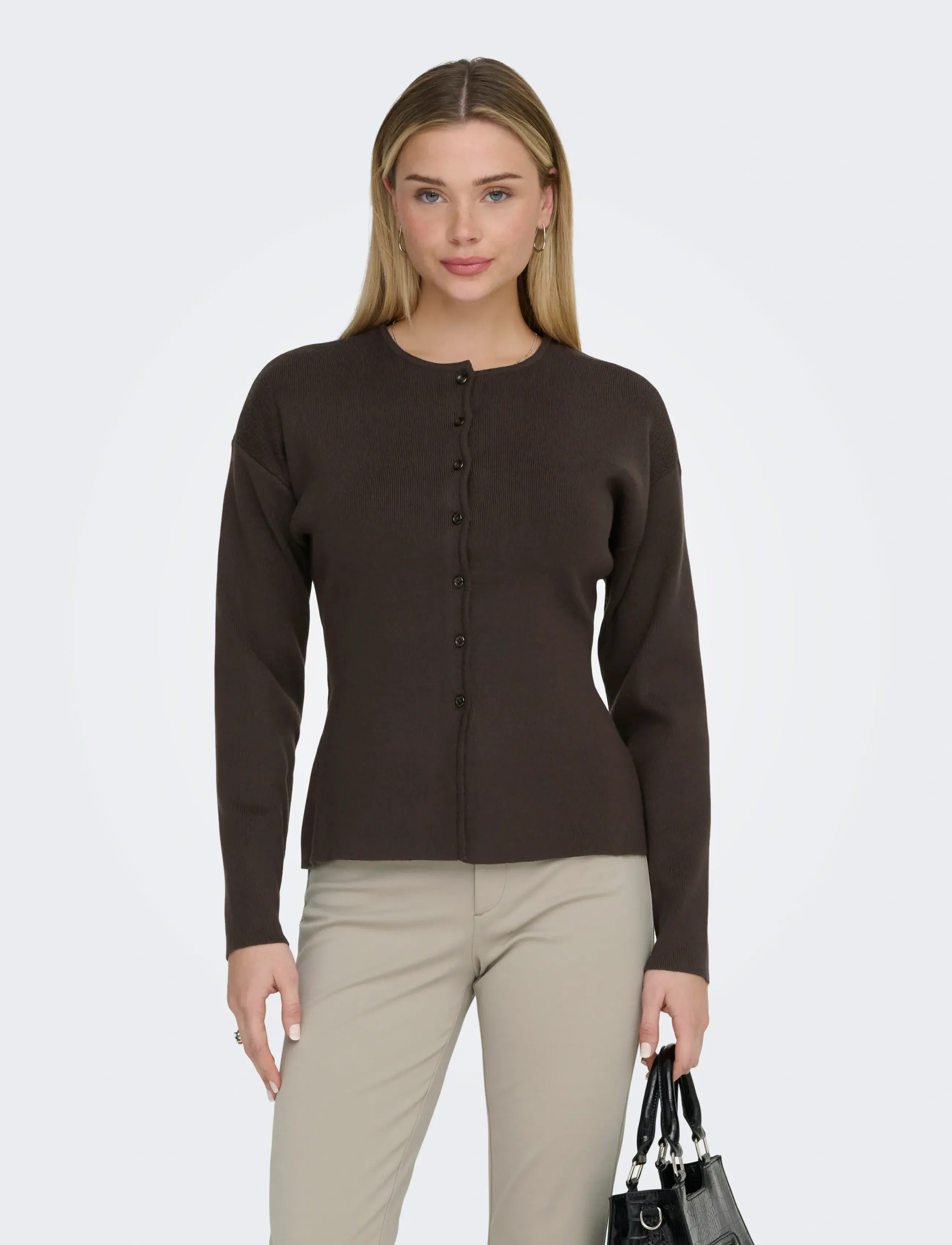 ONLY Onllucy Ls O-Neck Cardigan Knt Noos, M, Jackets, Braun - Light-summer Jacket, Frauen