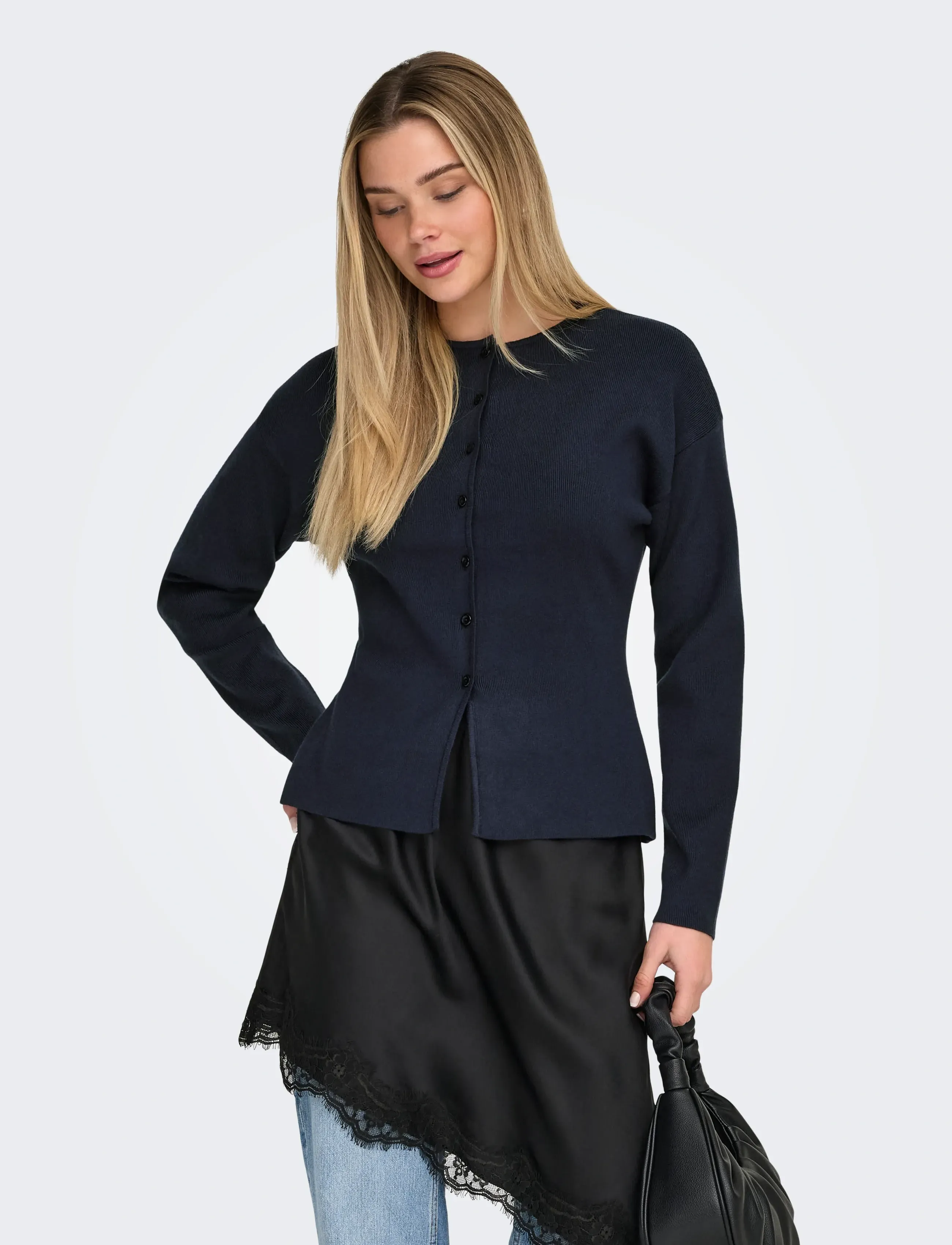 ONLY Onllucy Ls O-Neck Cardigan Knt Noos, S, Jackets, Marineblau - Light-summer Jacket, Frauen