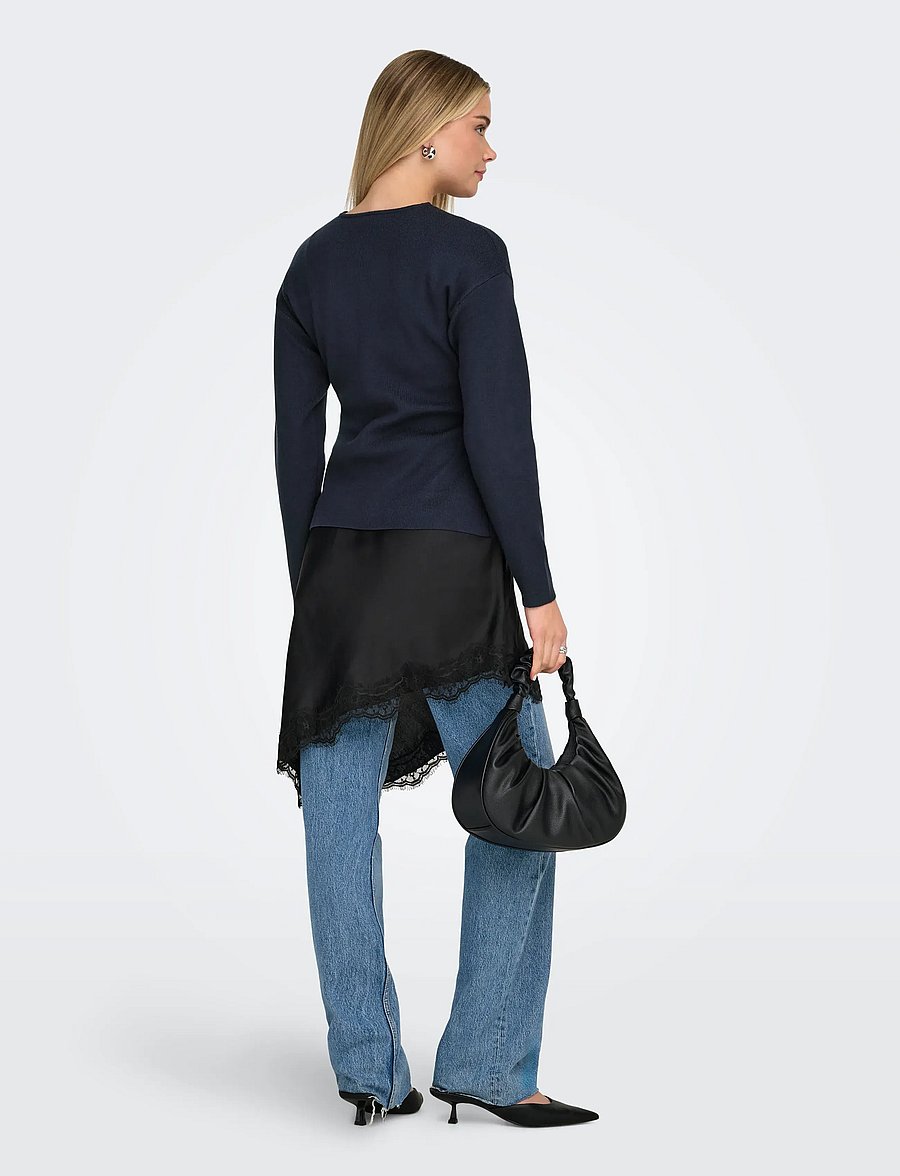 ONLY - ONLLUCY LS O-NECK CARDIGAN KNT NOOS - forårsjakker - night sky - 3