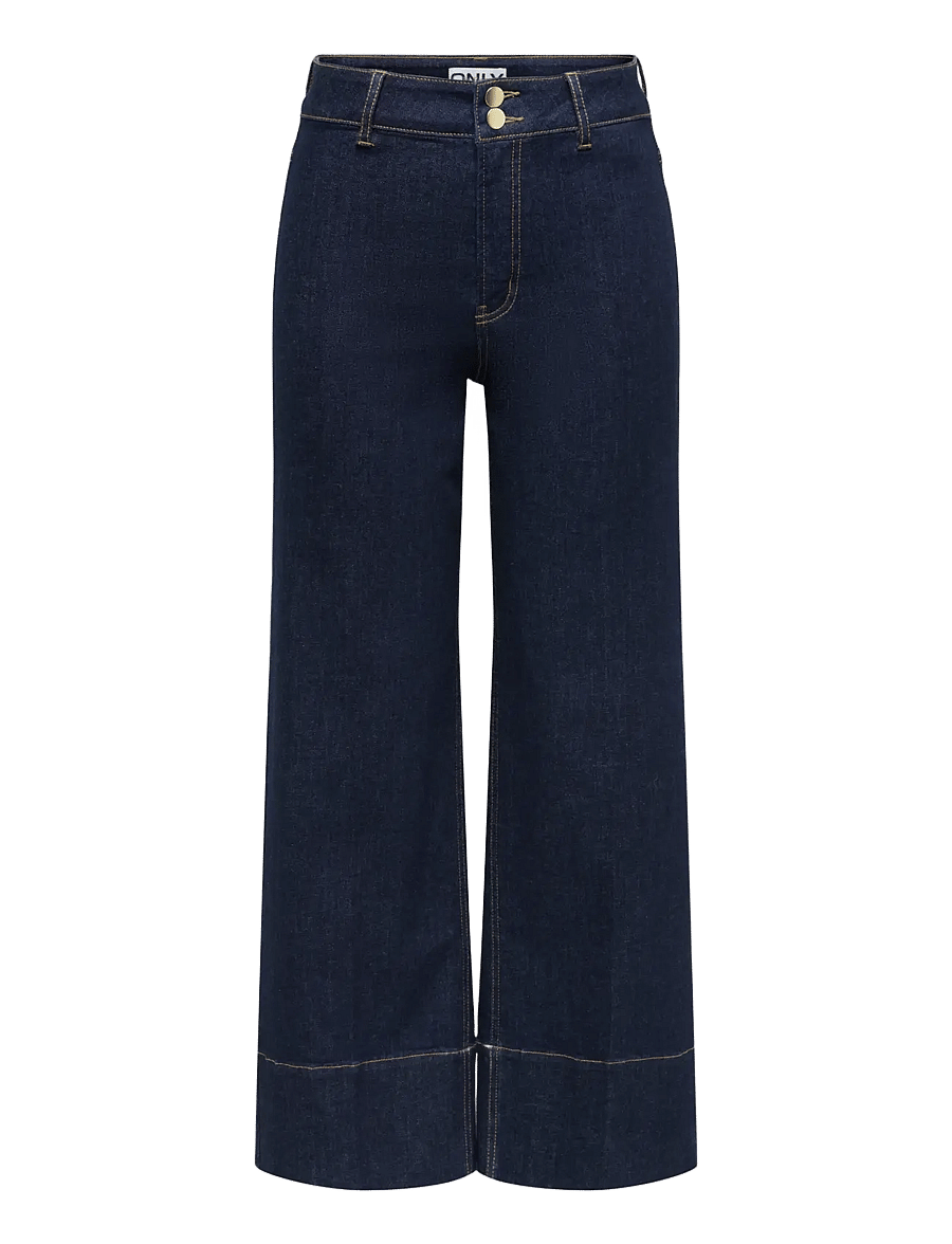 ONLY - ONLMADISON HW DO BT CRP WD DNM GUA85NOOS - brede jeans - dark blue denim - 1