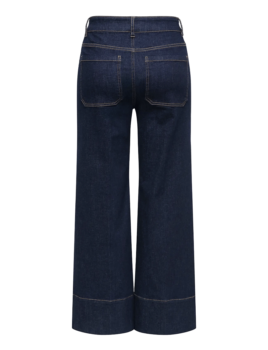 ONLY - ONLMADISON HW DO BT CRP WD DNM GUA85NOOS - brede jeans - dark blue denim - 2