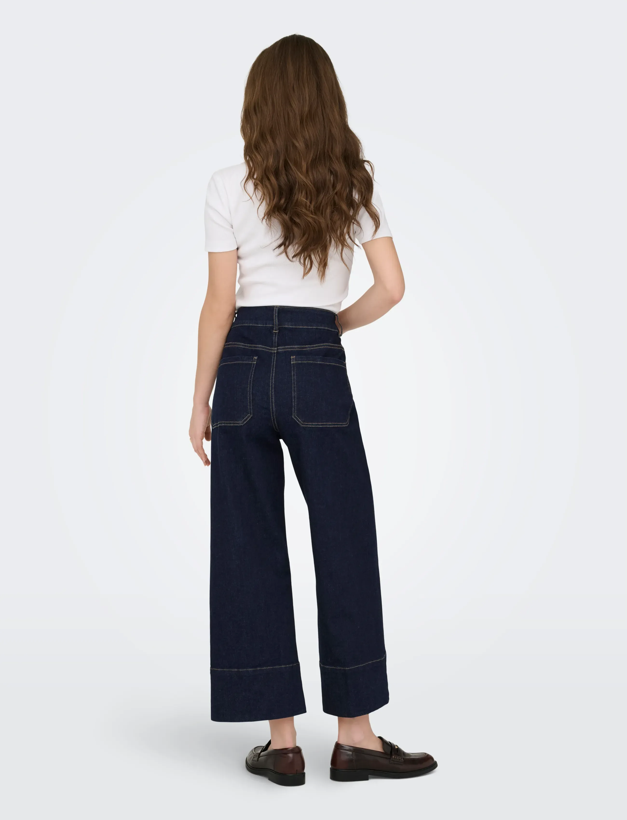 ONLY - ONLMADISON HW DO BT CRP WD DNM GUA85NOOS - brede jeans - dark blue denim - 3
