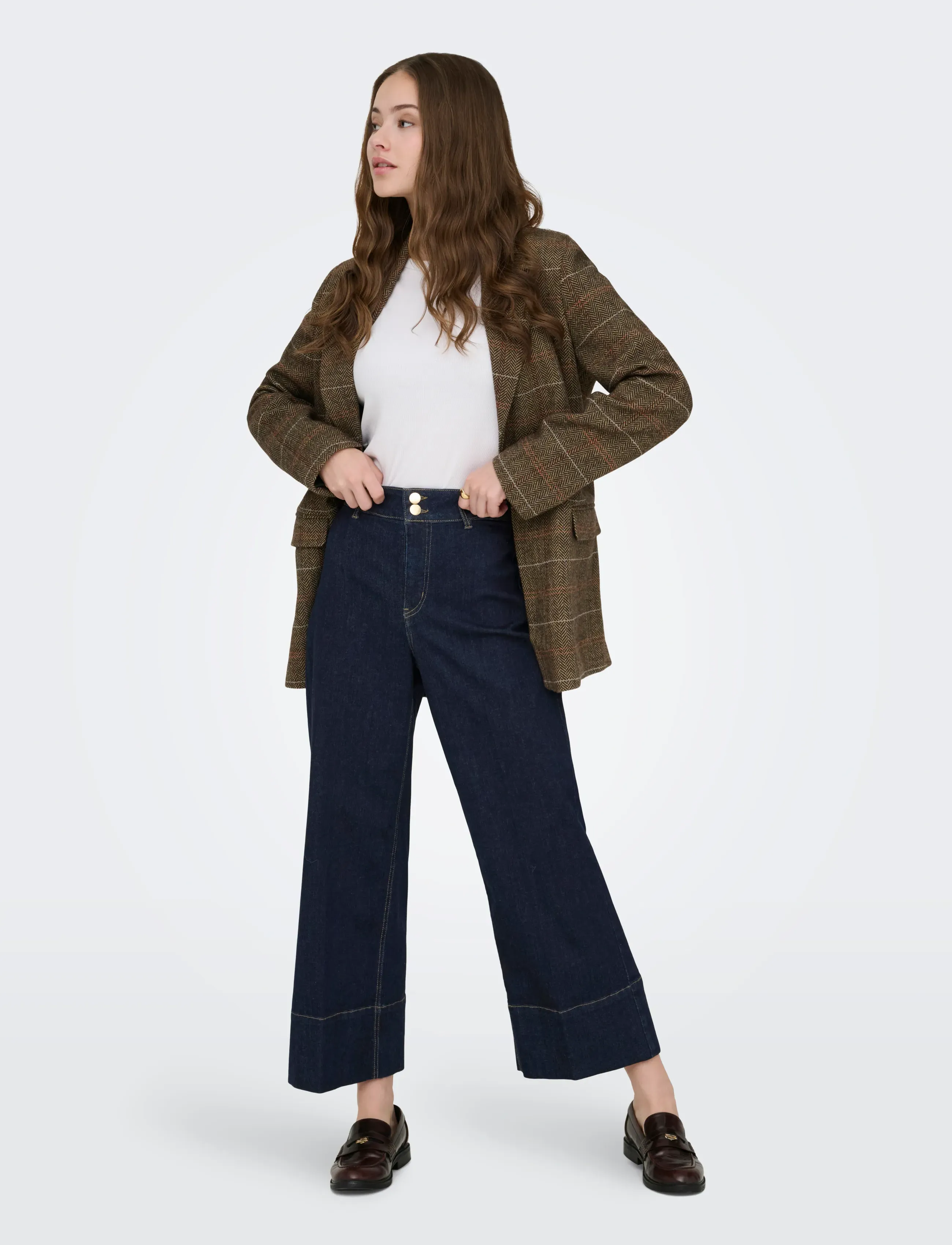ONLY - ONLMADISON HW DO BT CRP WD DNM GUA85NOOS - brede jeans - dark blue denim - 4