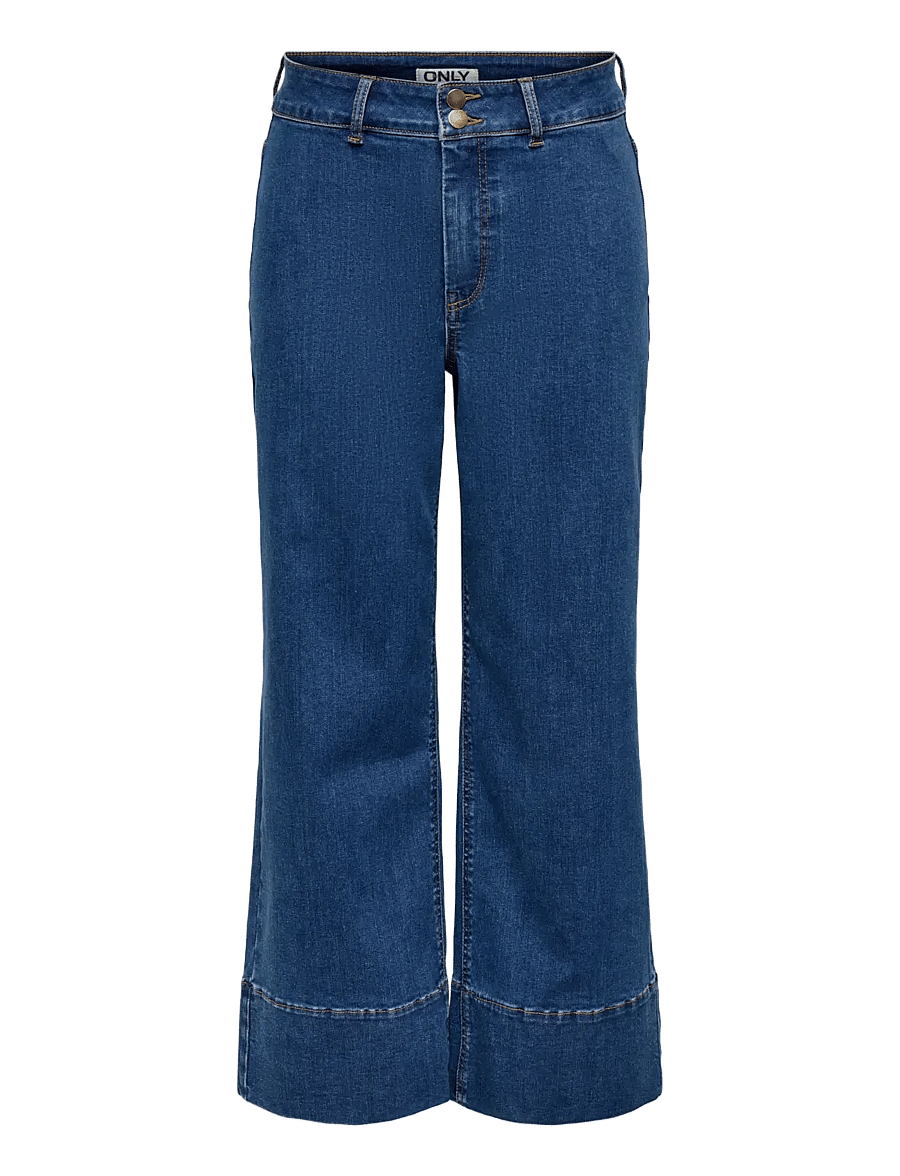 ONLY - ONLMADISON HW DO BT CRP WD DNM GUA85NOOS - brede jeans - medium blue denim - 1