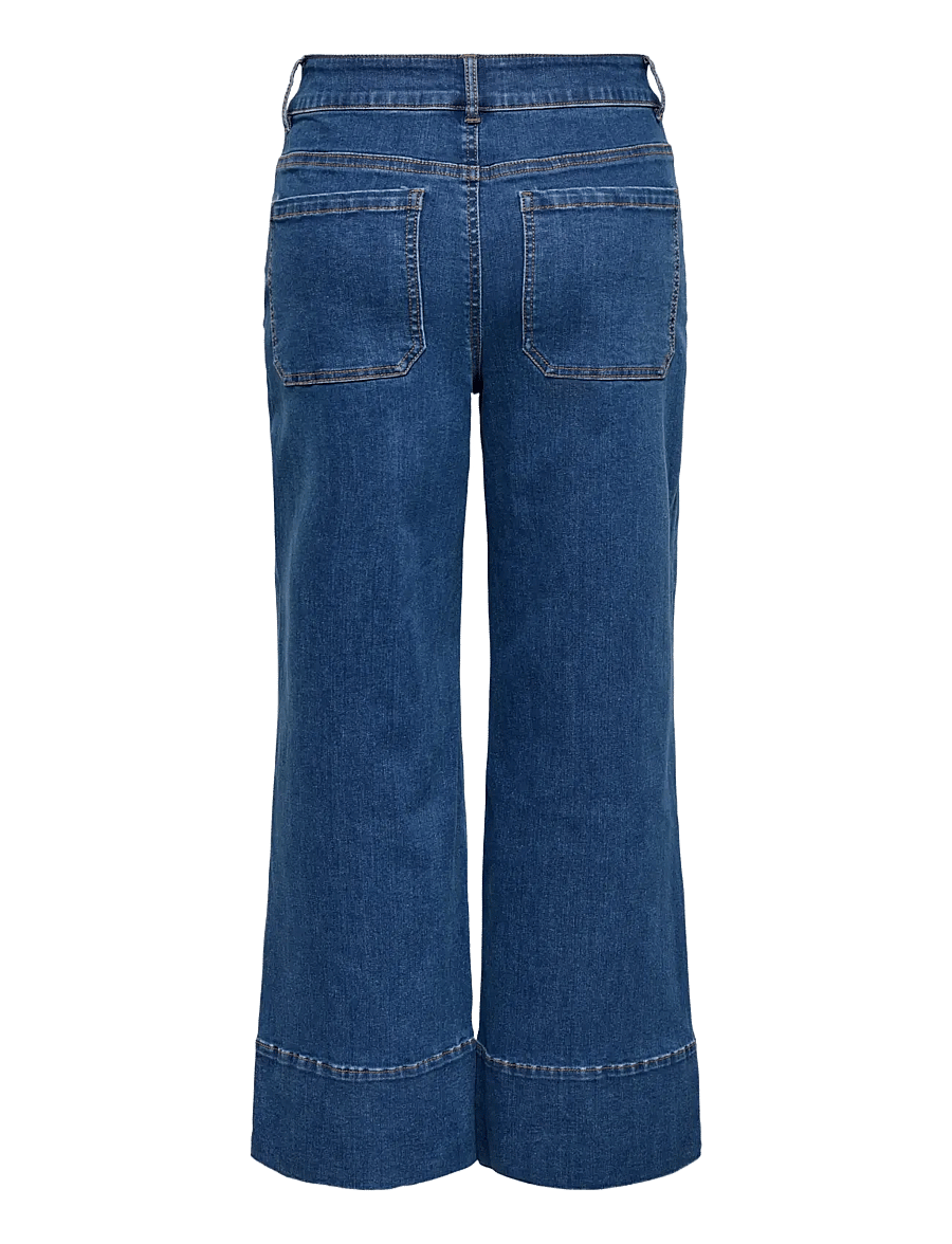 ONLY - ONLMADISON HW DO BT CRP WD DNM GUA85NOOS - brede jeans - medium blue denim - 2