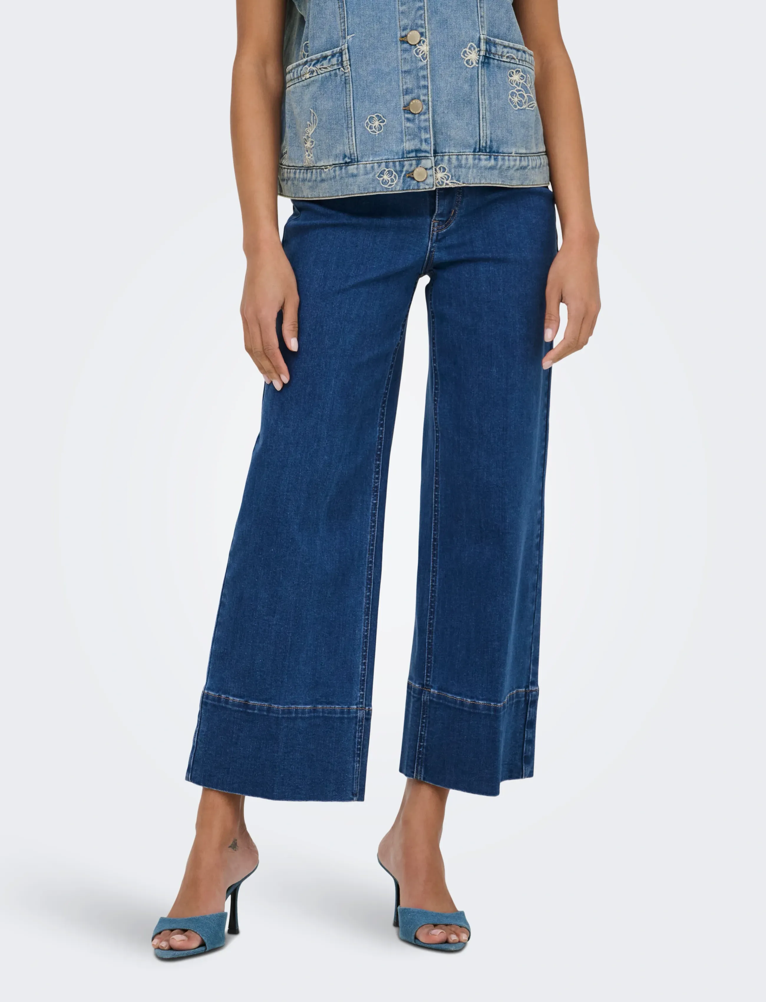 ONLY ONLMADISON HW DO BT CRP WD DNM GUA85NOOS - Tøj - MEDIUM BLUE DENIM / blue
