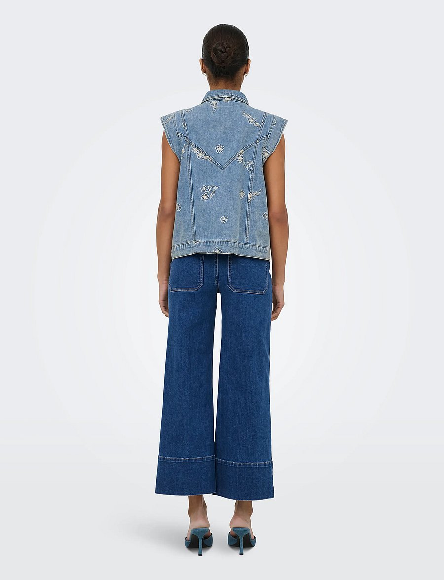 ONLY - ONLMADISON HW DO BT CRP WD DNM GUA85NOOS - brede jeans - medium blue denim - 3