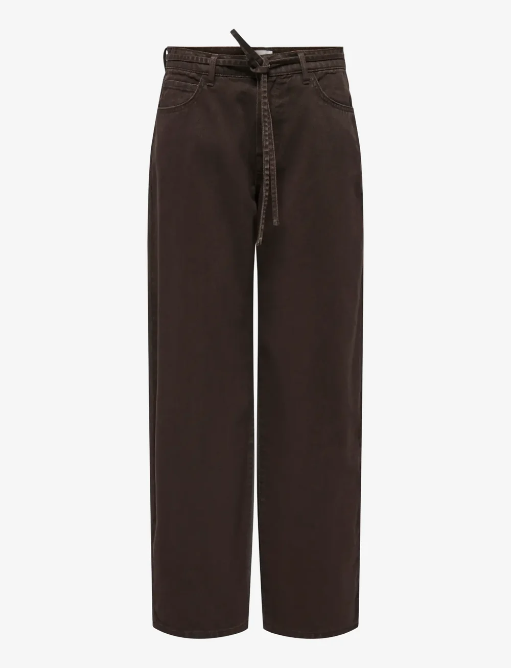 ONLY - ONLGIANNA MW STRAIGHT DNM BROWN DNM GUA - brede jeans - dark brown denim - 0