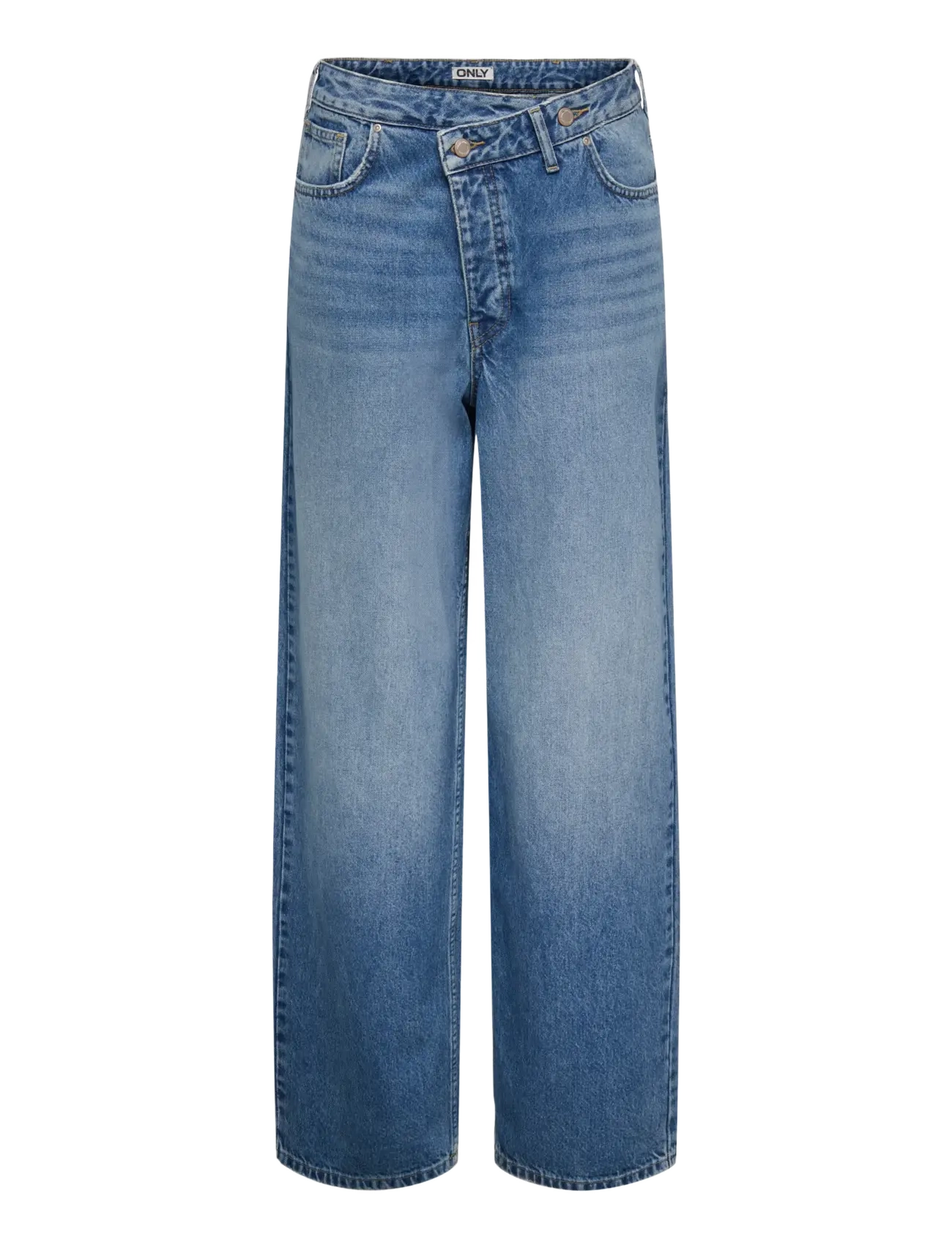ONLY ONLAMBER LW ASYM OVERSIZ BAGGY DNM TAI - Jeans - MEDIUM BLUE DENIM / blue