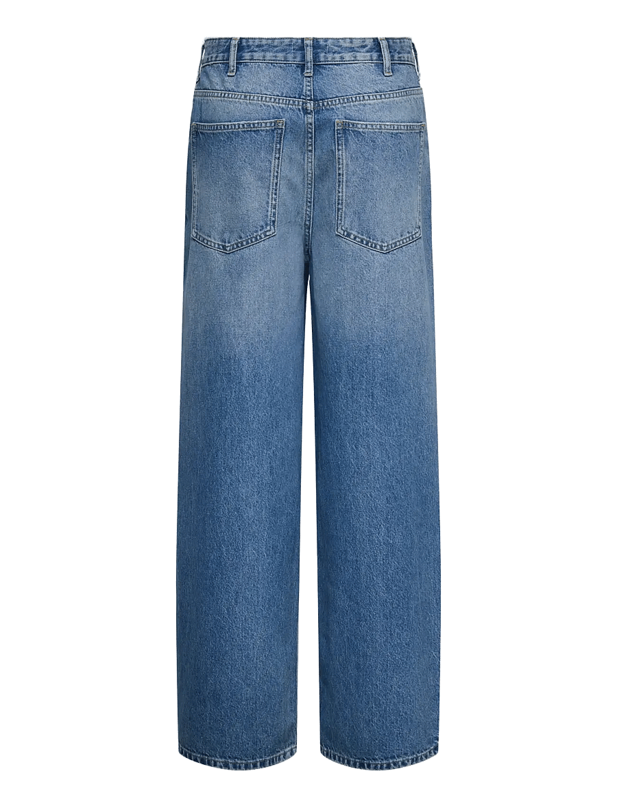 ONLY - ONLAMBER LW ASYM OVERSIZ BAGGY DNM TAI - pantalons larges - medium blue denim - 2