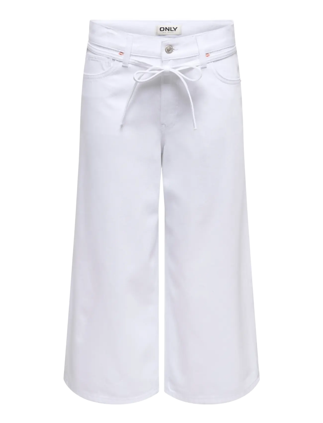 ONLY ONLGIANNA MW CULOTTE DNM DOT - Trousers - WHITE DENIM / white