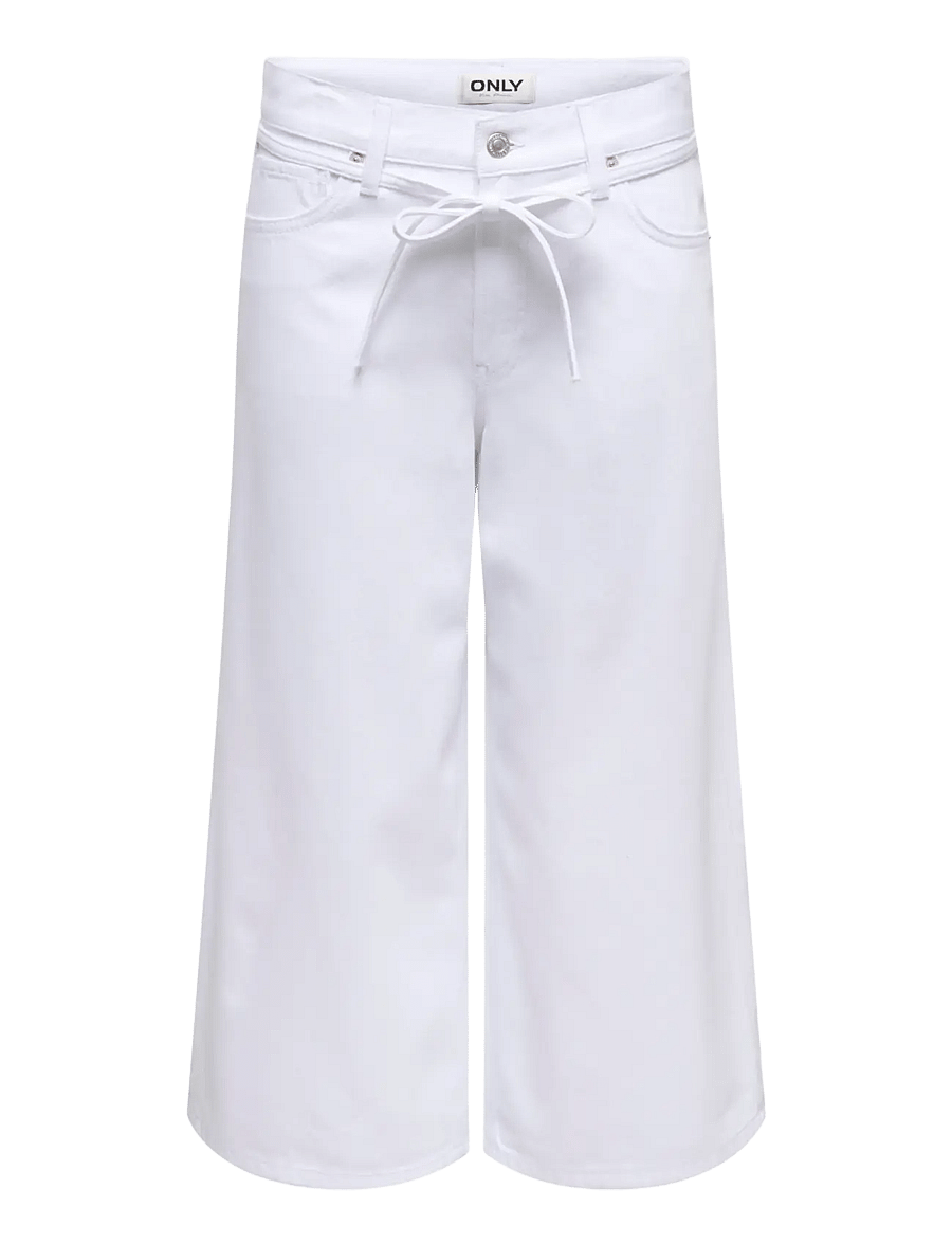 ONLY - ONLGIANNA MW CULOTTE DNM DOT - culottes - white denim - 0