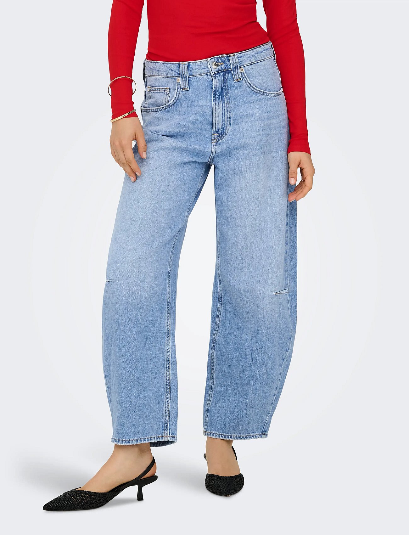 ONLFRANKIE HW ANK BARREL DNM DOT007 NOOS - LIGHT BLUE DENIM