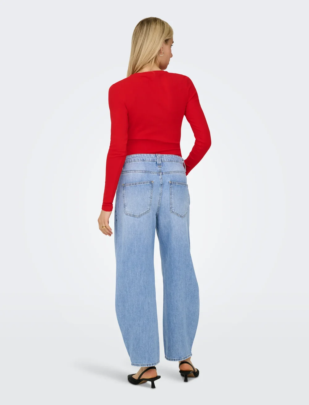 ONLY - ONLFRANKIE HW ANK BARREL DNM DOT007 NOOS - barrel jeans - light blue denim - 3