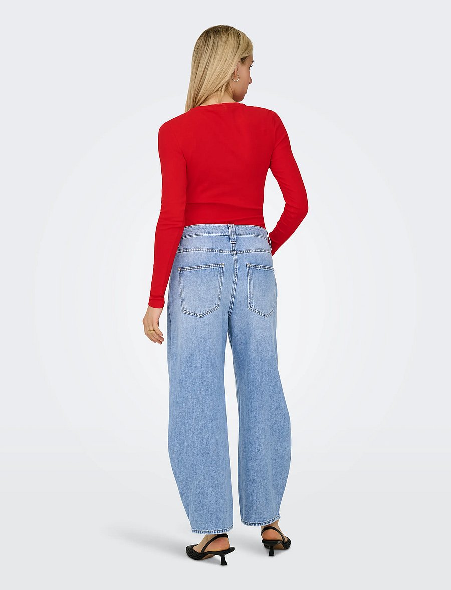 ONLY - ONLFRANKIE HW ANK BARREL DNM DOT007 NOOS - jeans barrel - light blue denim - 3