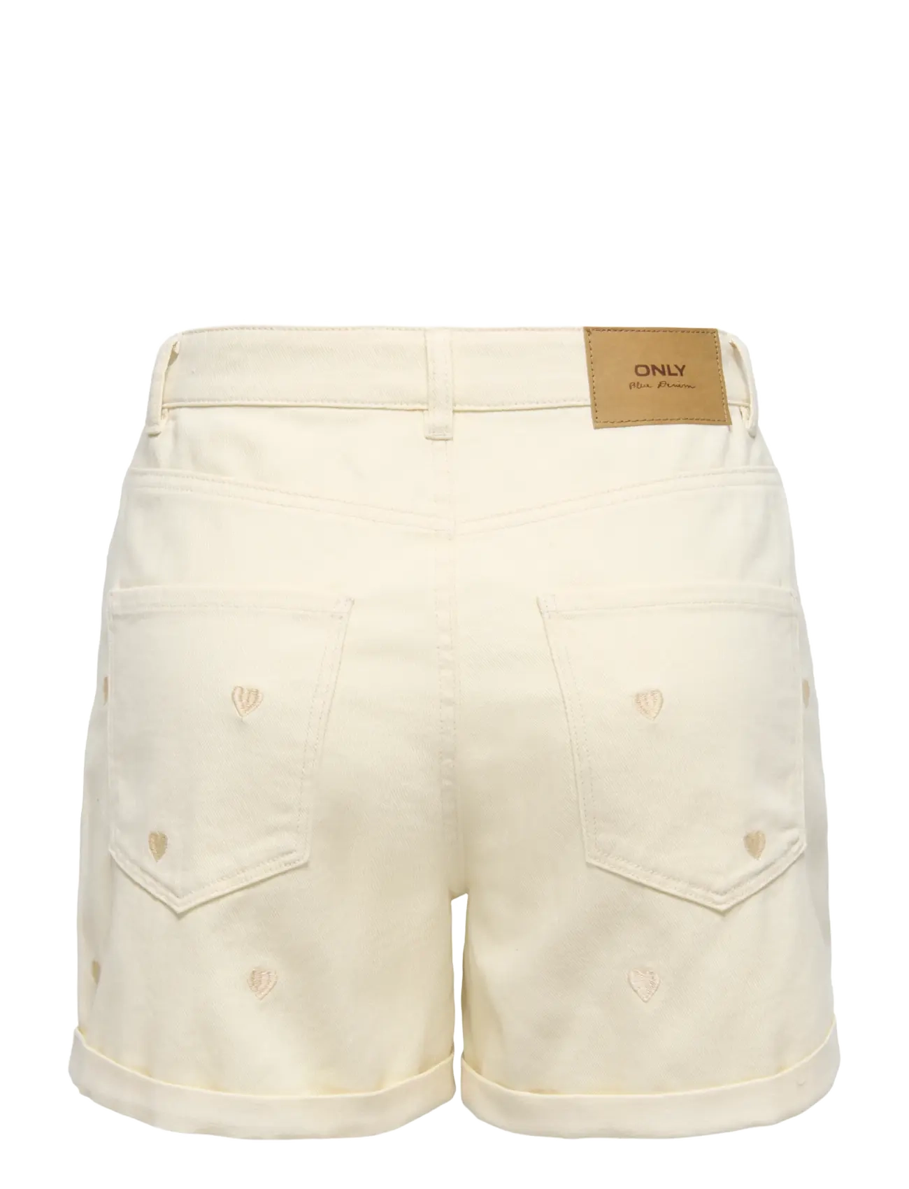 ONLY - ONLVEGA HW EMBROIDERY DNM SHORTS GUANOOS - jeansshorts - ecru - 2