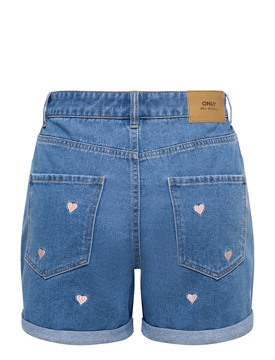 ONLY - ONLVEGA HW EMBROIDERY DNM SHORTS GUANOOS - jeansshorts - medium blue denim - 2