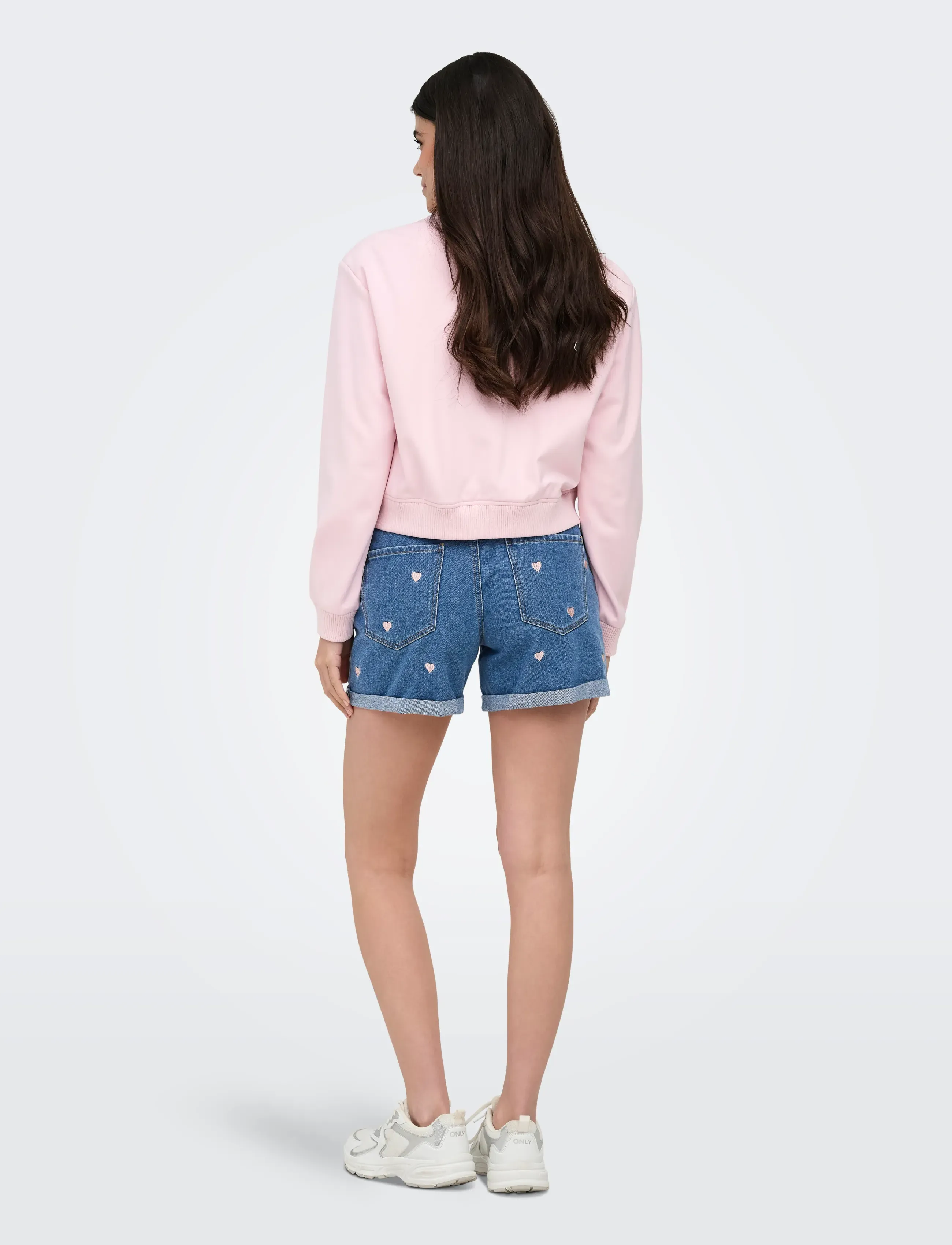 ONLY - ONLVEGA HW EMBROIDERY DNM SHORTS GUANOOS - jeansshorts - medium blue denim - 3