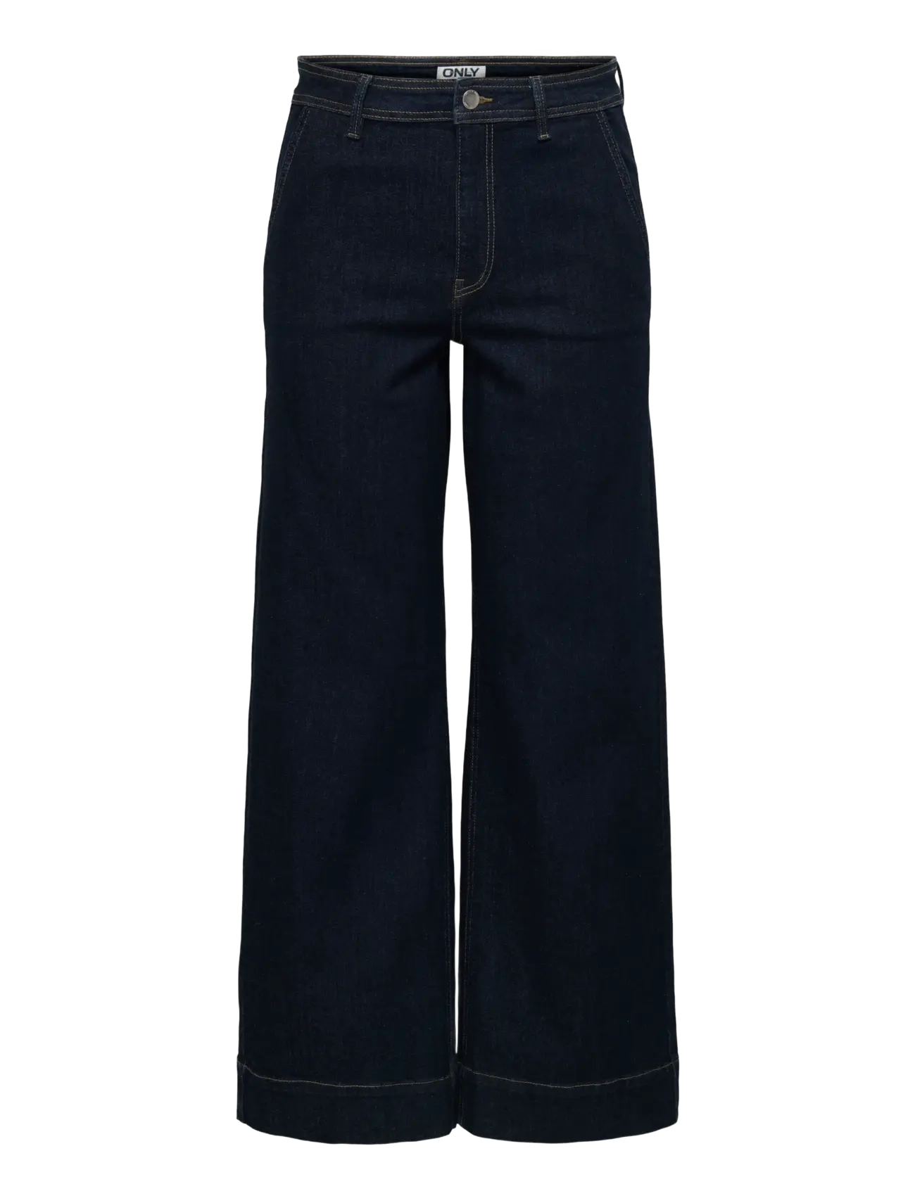 ONLY - ONLMADISON HW CHINO WIDE DNM GUA772 NOOS - hosen mit weitem bein - dark blue denim - 1