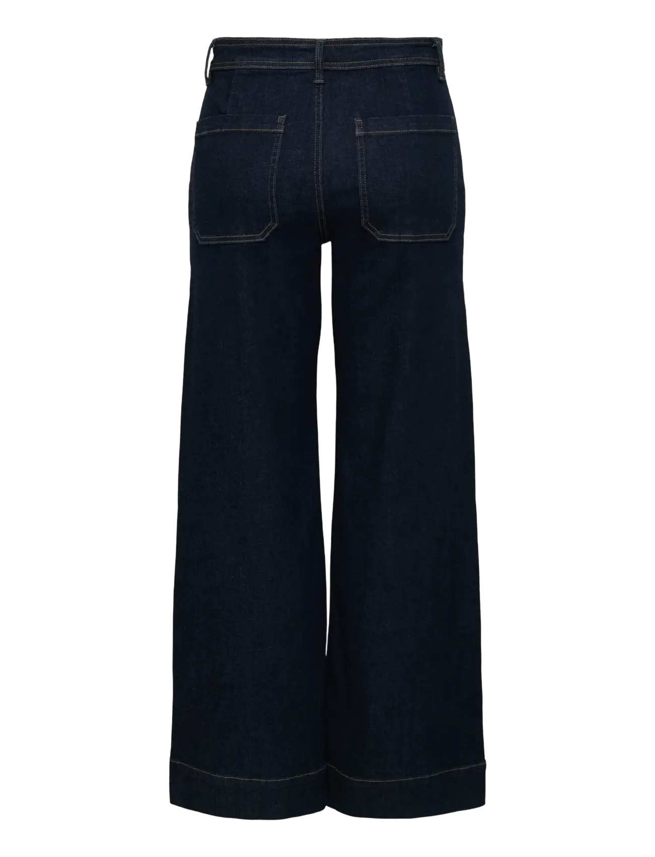 ONLY - ONLMADISON HW CHINO WIDE DNM GUA772 NOOS - hosen mit weitem bein - dark blue denim - 2