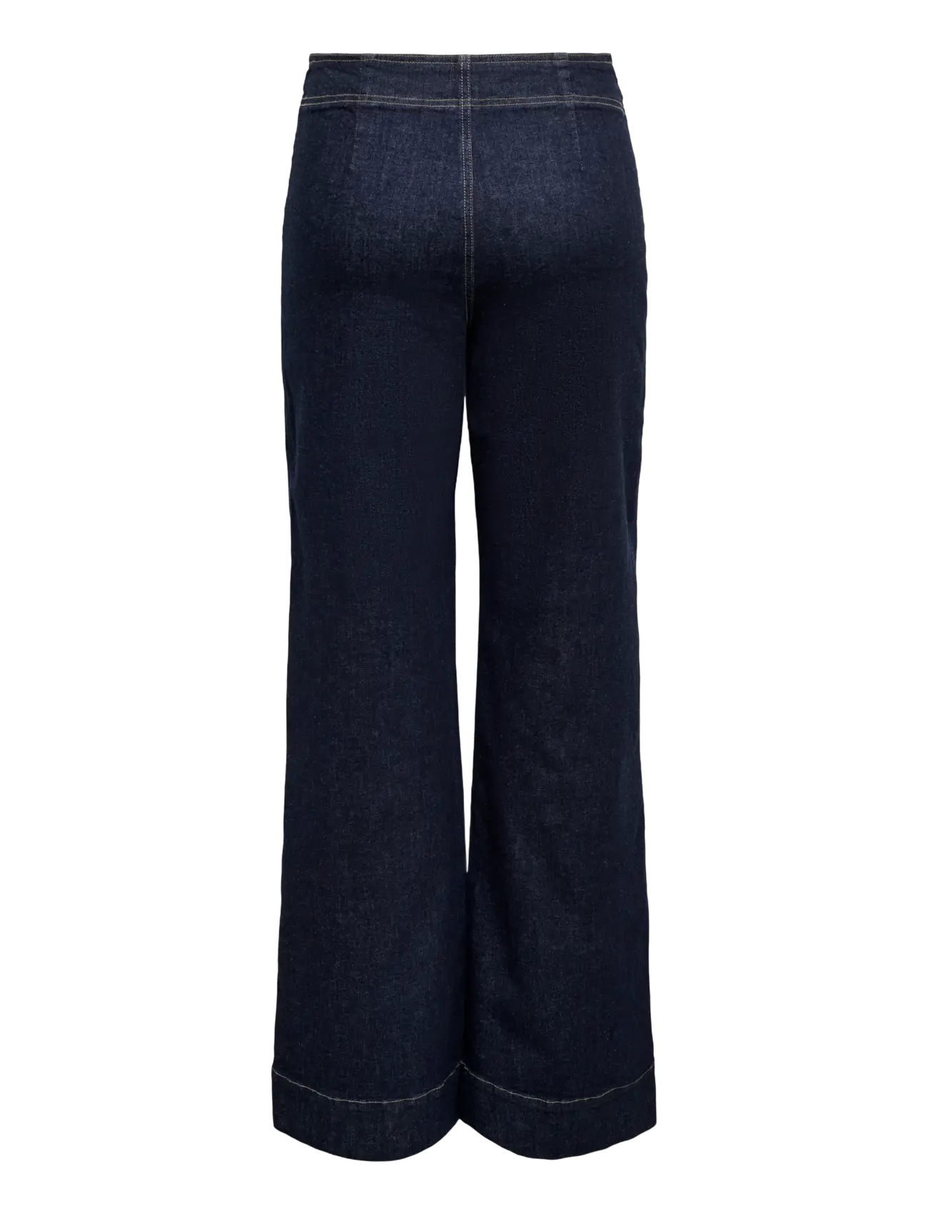 ONLY - ONLMADISON HW WIDE BUCKLE DNM GUA411NOOS - hosen mit weitem bein - dark blue denim - 2