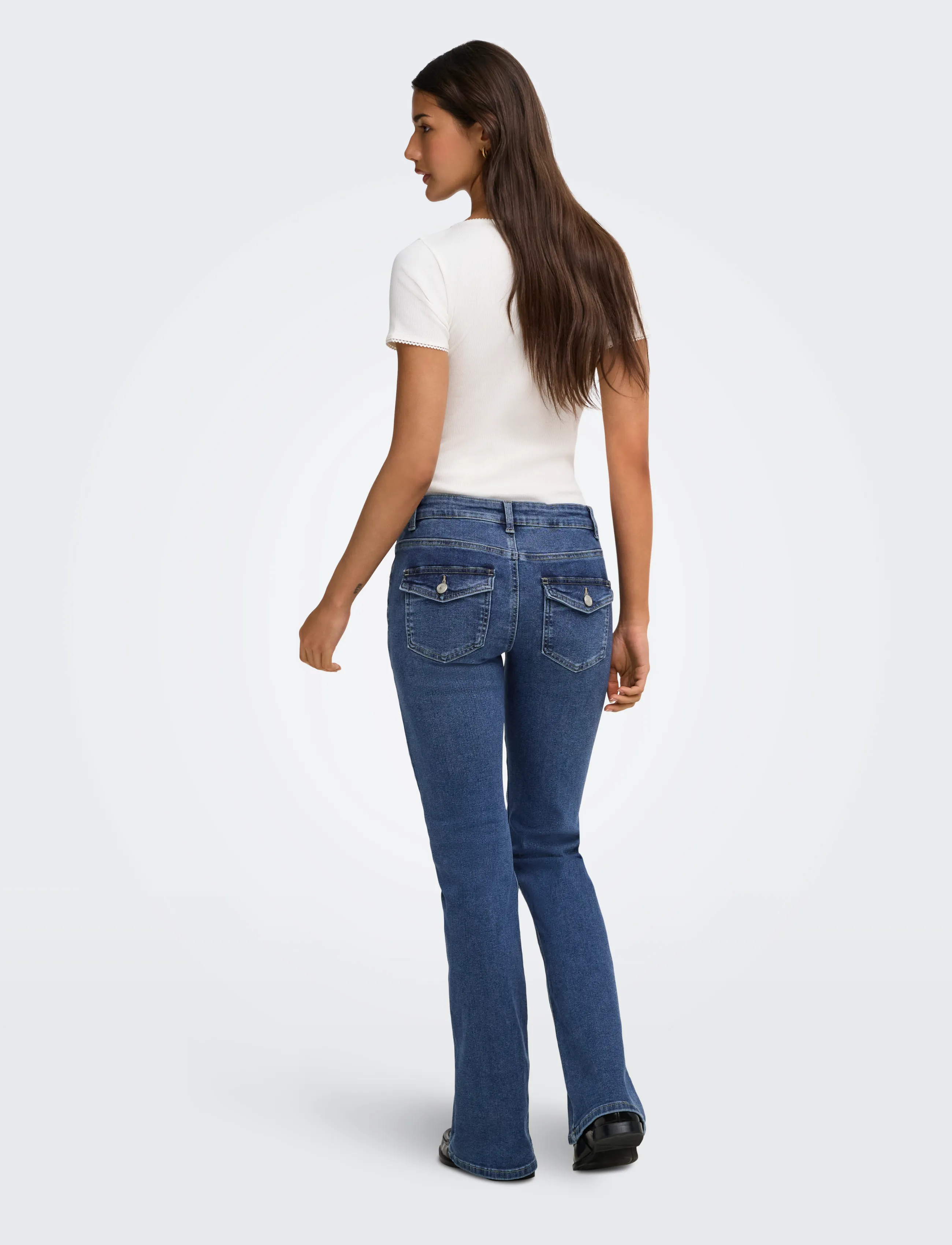 ONLY - ONLPHOEBE LW B-P FLARE DNM PIM454 NOOS - medium blue denim - 3