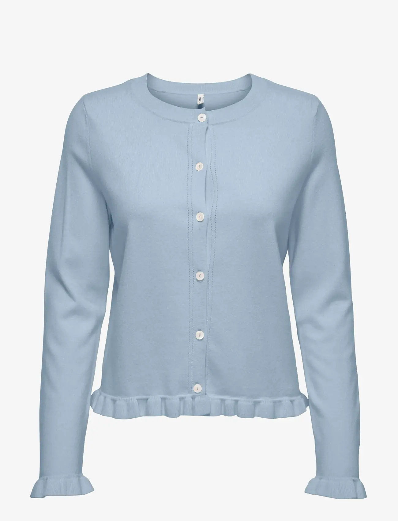 ONLY - ONLCINDEREL LS FRILL CARDIGAN EX KNT - kardiganid - cashmere blue - 0