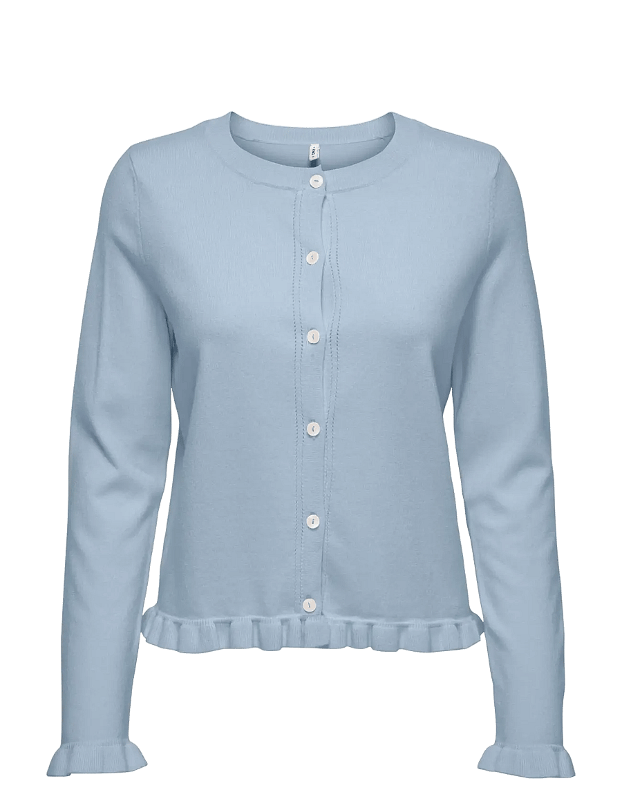 ONLY - ONLCINDEREL LS FRILL CARDIGAN EX KNT - koftor - cashmere blue - 1