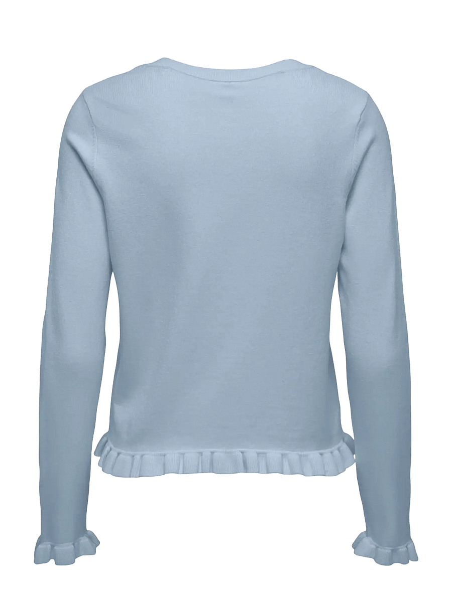 ONLY - ONLCINDEREL LS FRILL CARDIGAN EX KNT - koftor - cashmere blue - 2