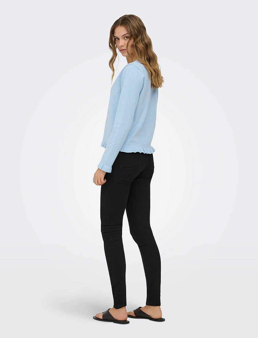 ONLY - ONLCINDEREL LS FRILL CARDIGAN EX KNT - koftor - cashmere blue - 3