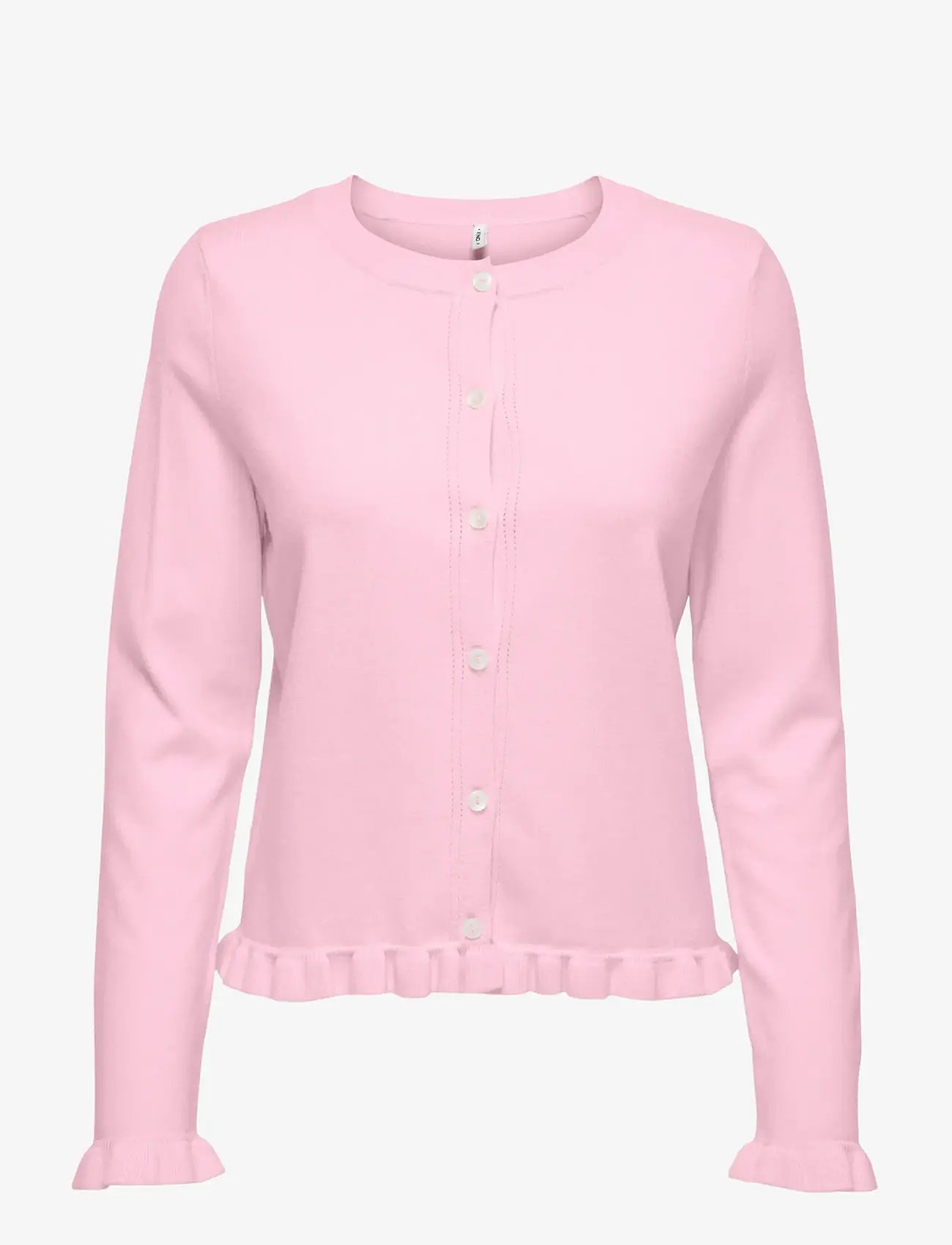 ONLY - ONLCINDEREL LS FRILL CARDIGAN EX KNT - kardiganid - flushing pink - 0