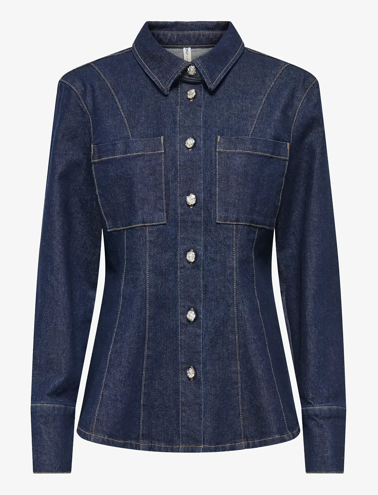 ONLY - ONLROSIE L/S FITTED DNM JACKET GUA - denimjakker - dark blue denim - 1