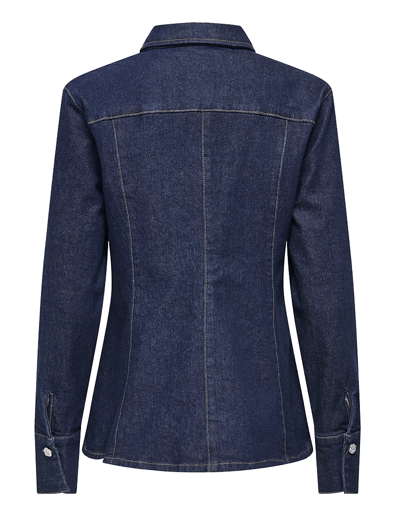 ONLY - ONLROSIE L/S FITTED DNM JACKET GUA - jeansjackor - dark blue denim - 2