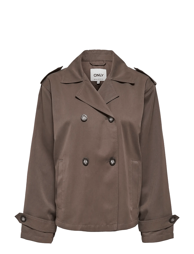 ONLY - ONLHANNAH SHORT LIFE TRENCHCOAT OTW - forårsjakker - chocolate martini - 1