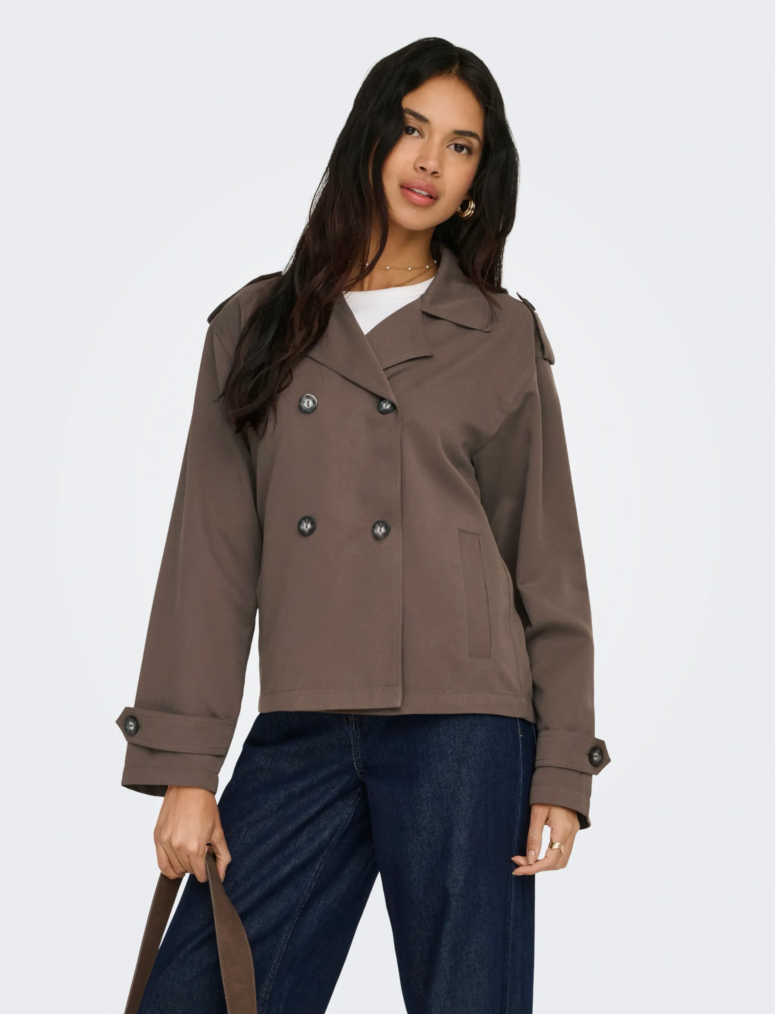 ONLY ONLHANNAH SHORT LIFE TRENCHCOAT OTW - Vårkappor - CHOCOLATE MARTINI / brown