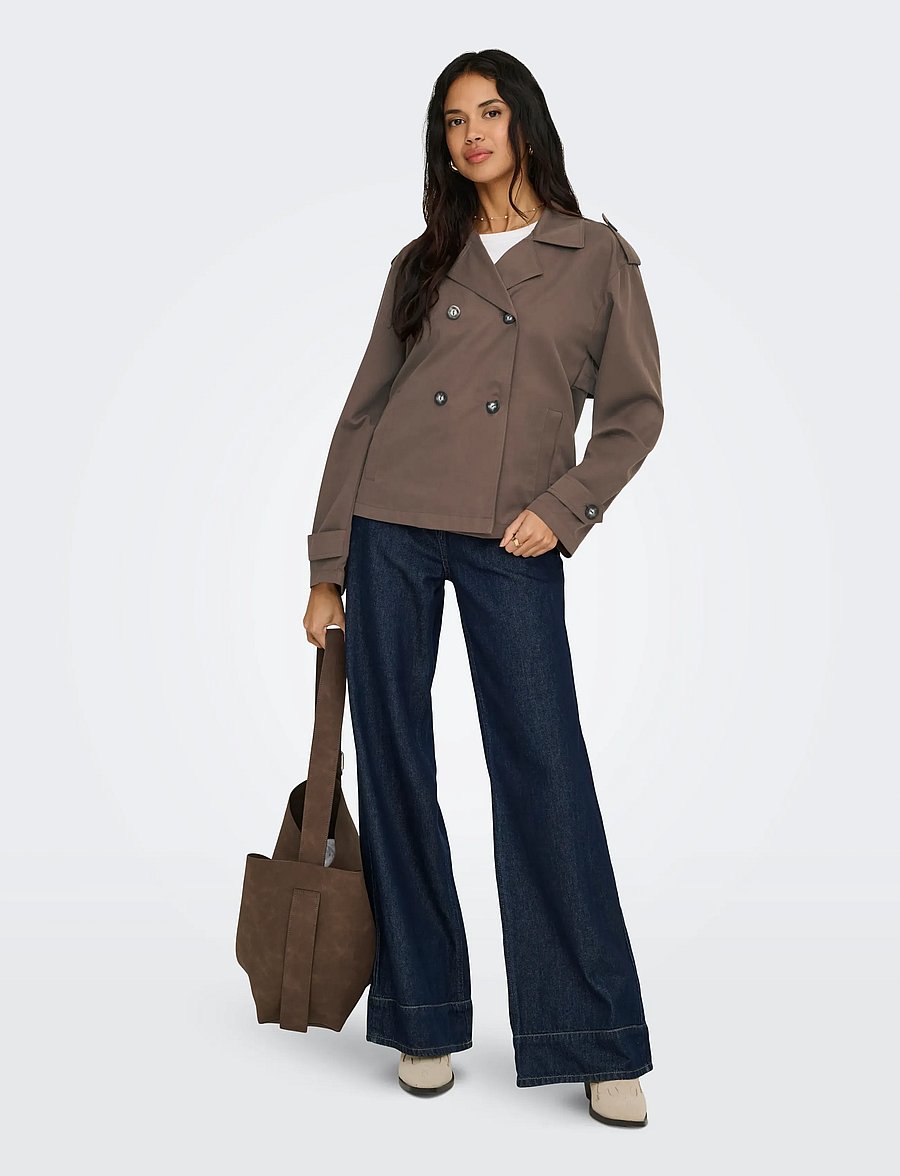 ONLY - ONLHANNAH SHORT LIFE TRENCHCOAT OTW - vestes de printemps - chocolate martini - 4