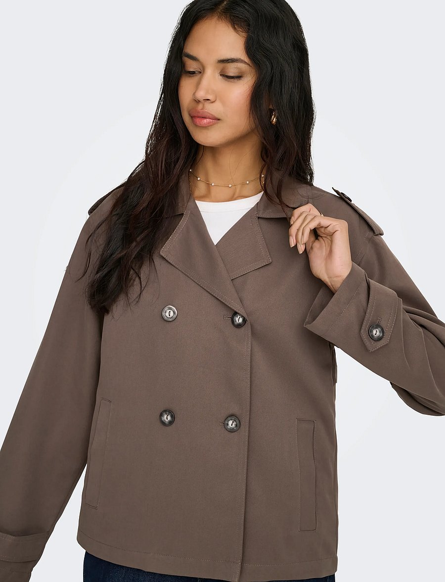 ONLY - ONLHANNAH SHORT LIFE TRENCHCOAT OTW - vestes de printemps - chocolate martini - 5