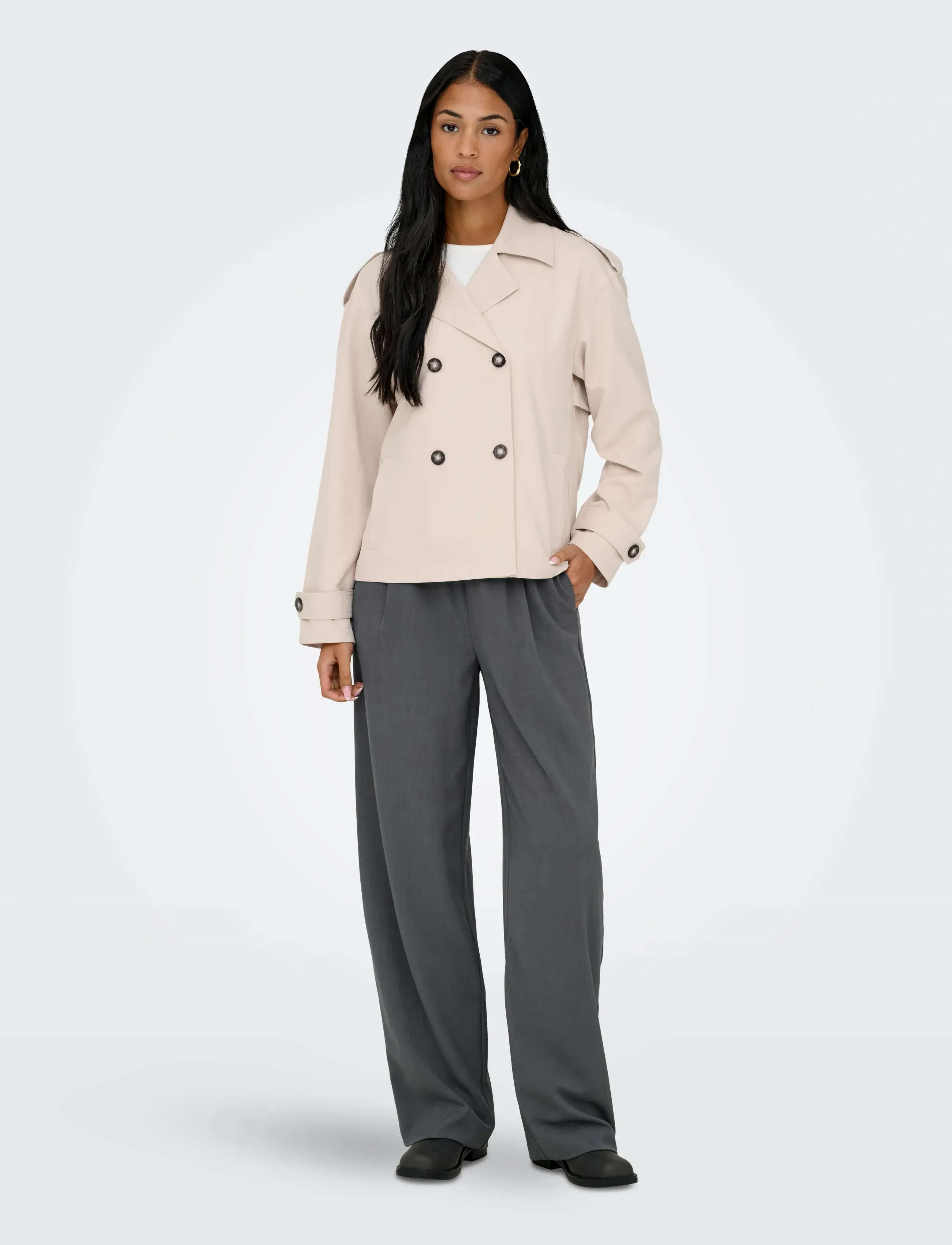 ONLY - ONLHANNAH SHORT LIFE TRENCHCOAT OTW - frühlingsjacken - humus - 4