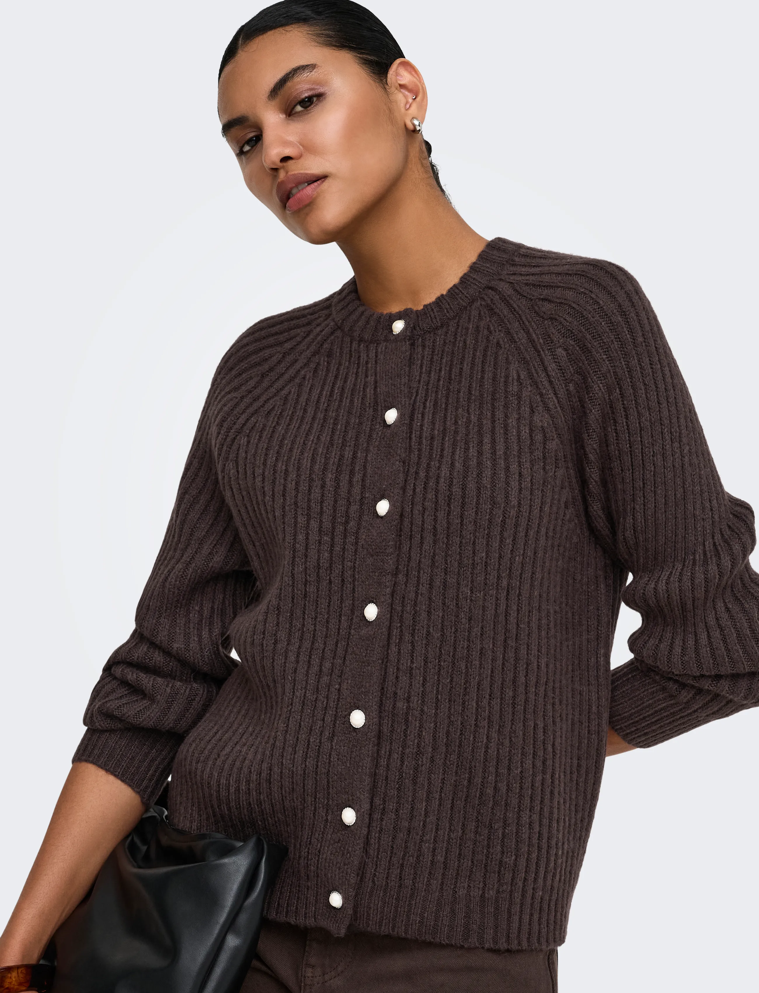 ONLY ONLKALIBU L/S CARDIGAN KNT NOOS - Fødselsdag - CHOCOLATE BROWN / brown