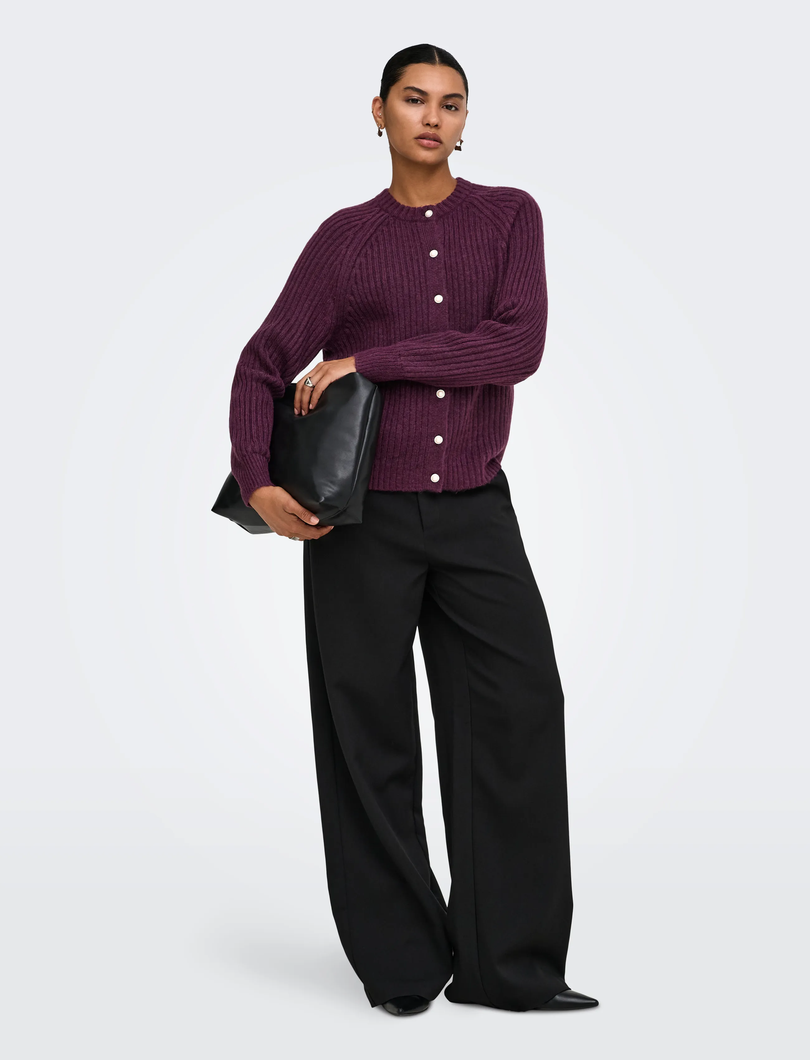 ONLY - ONLKALIBU L/S CARDIGAN KNT NOOS - mauve wine - 4
