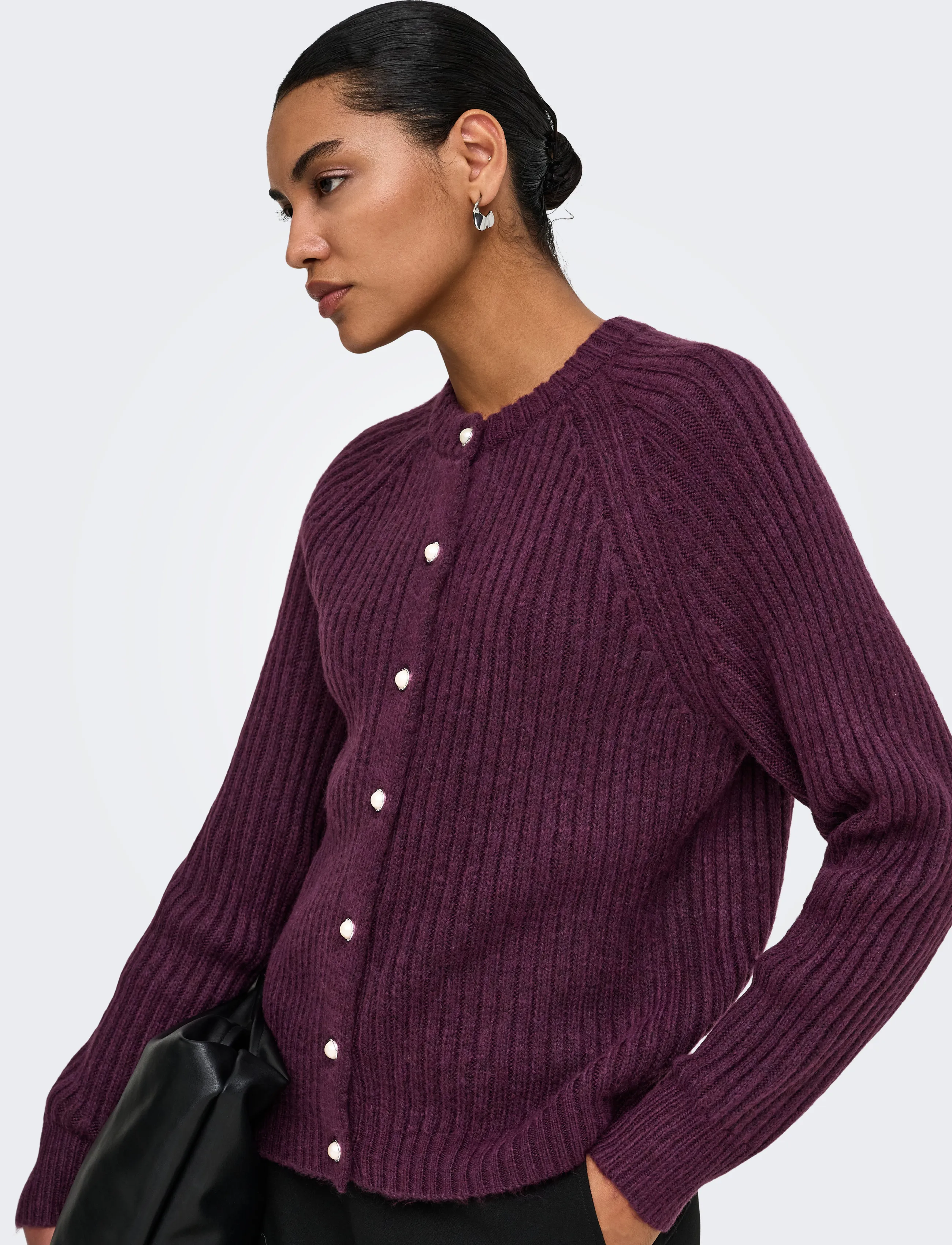 ONLY ONLKALIBU L/S CARDIGAN KNT NOOS - Födelsedag - MAUVE WINE / burgundy